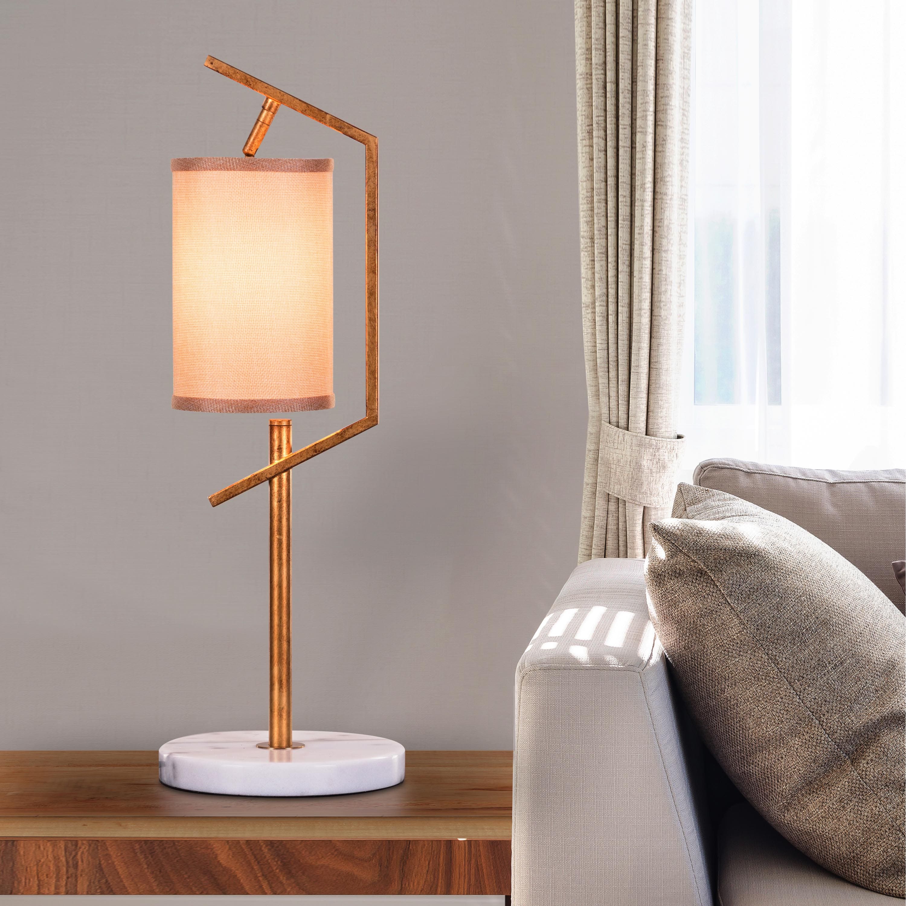 Effortless (Antique Gold, White) Marble Table Lamp