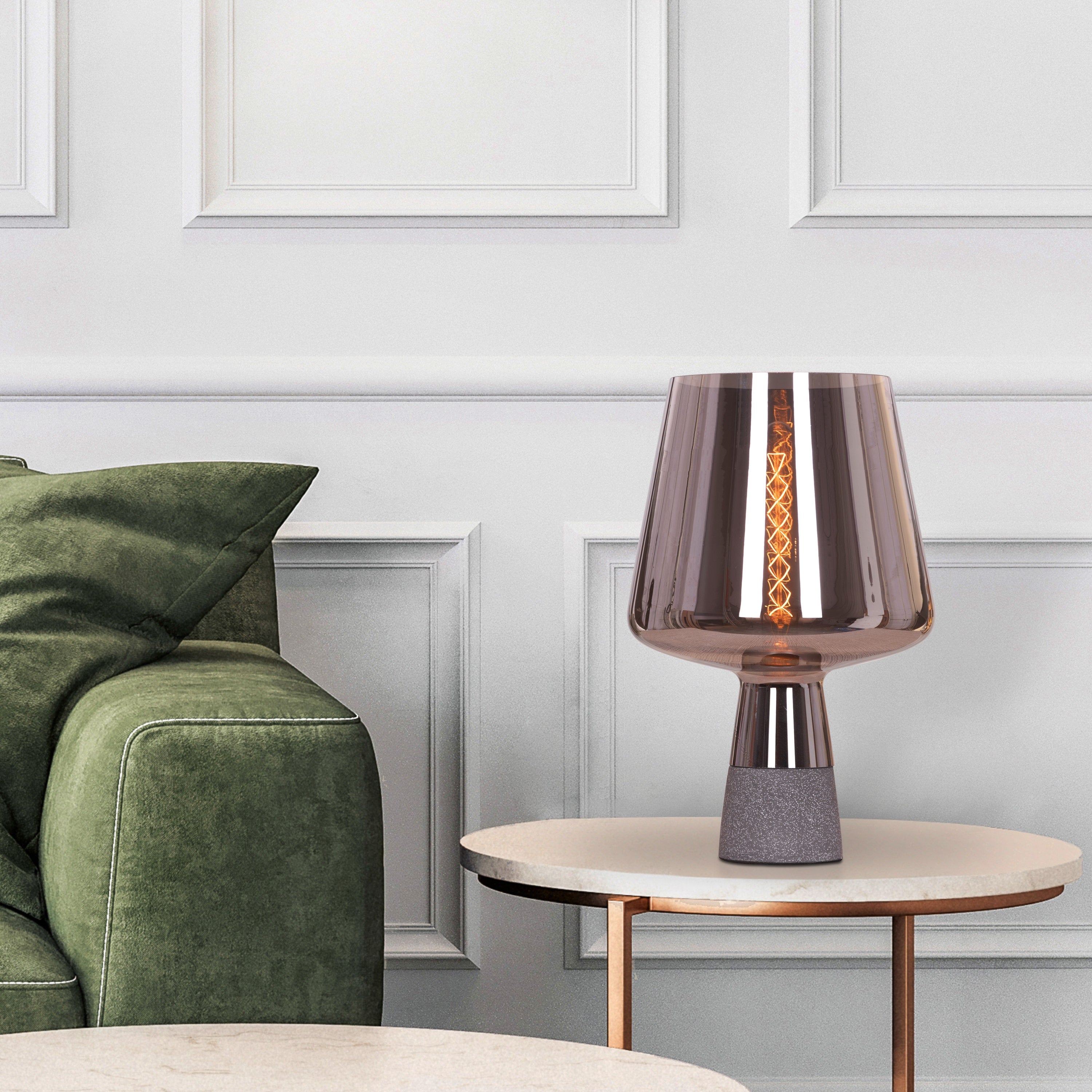 Tea For Two (Smokey Grey) Stone Table Lamp