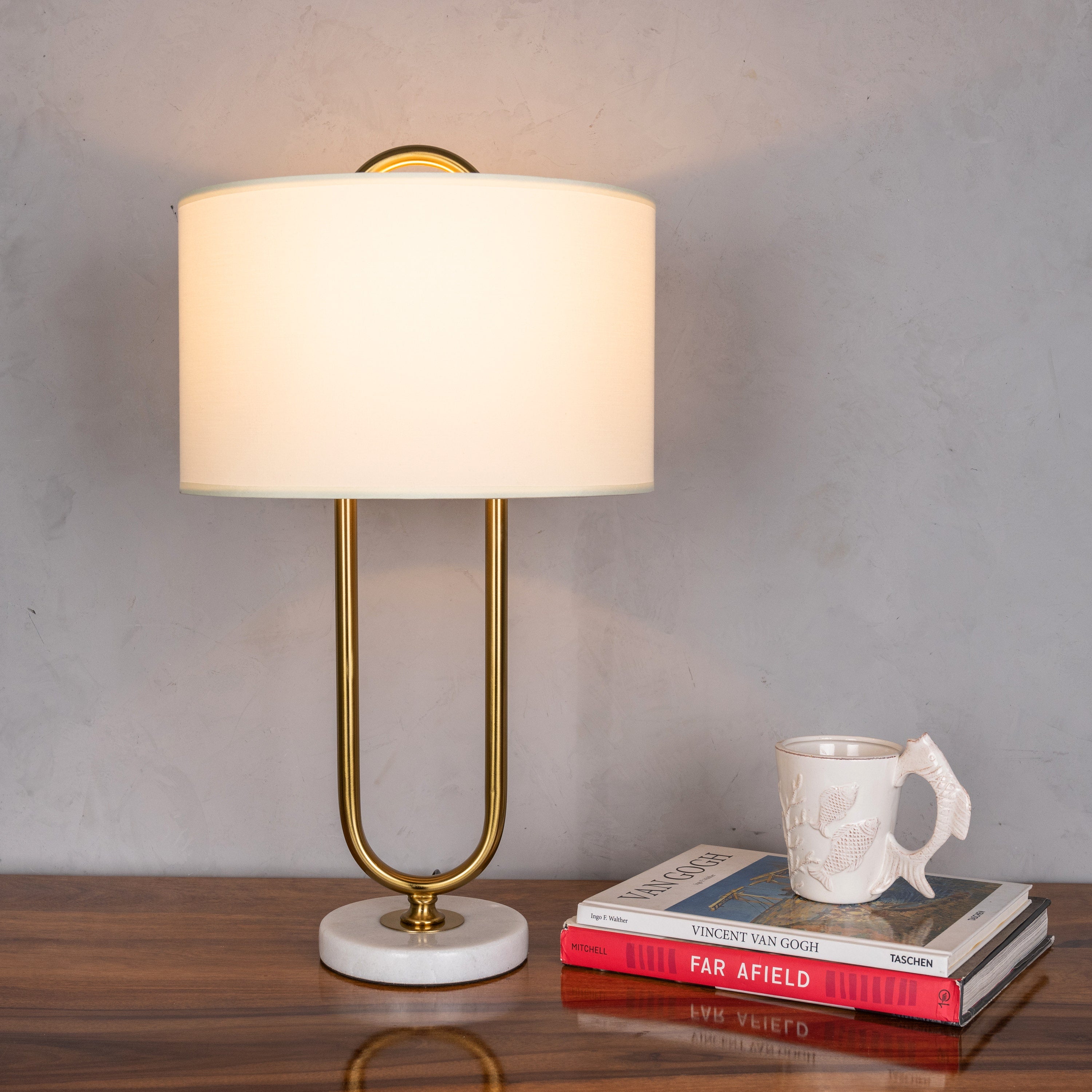 Hold Me Close (Gold, White) Marble Table Lamp