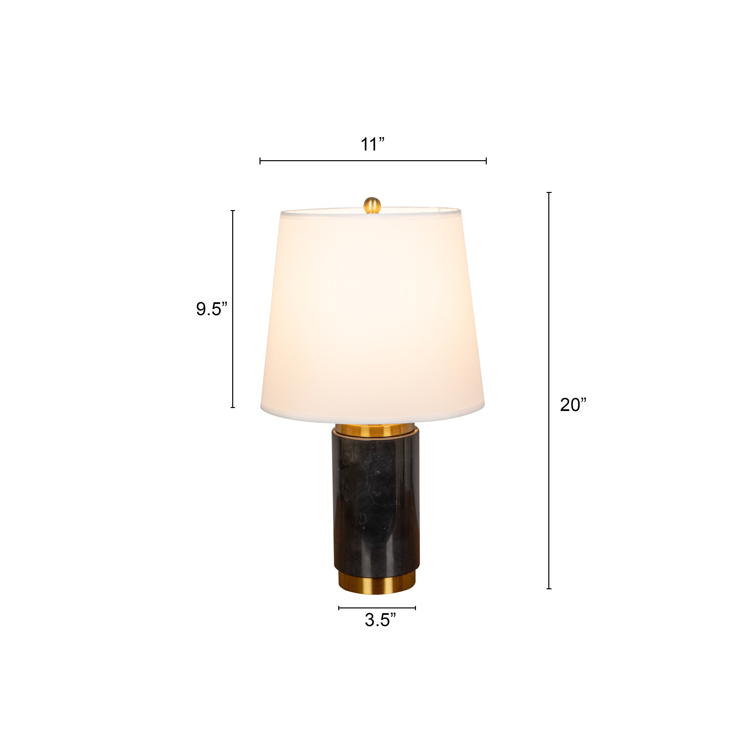 Lasting Love (Black, Gold) Marble Table Lamp