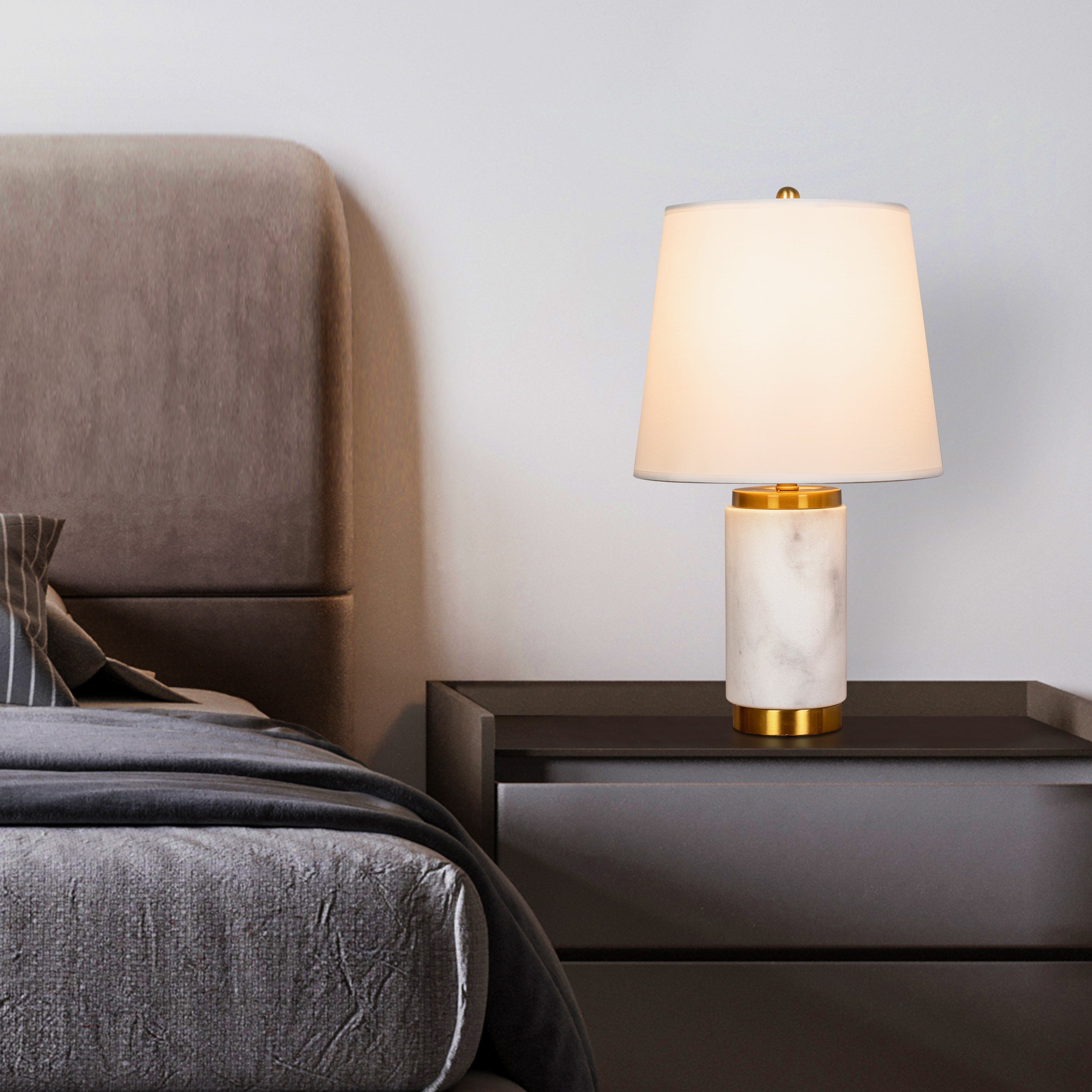 Lasting Love (White, Gold) Marble Table Lamp