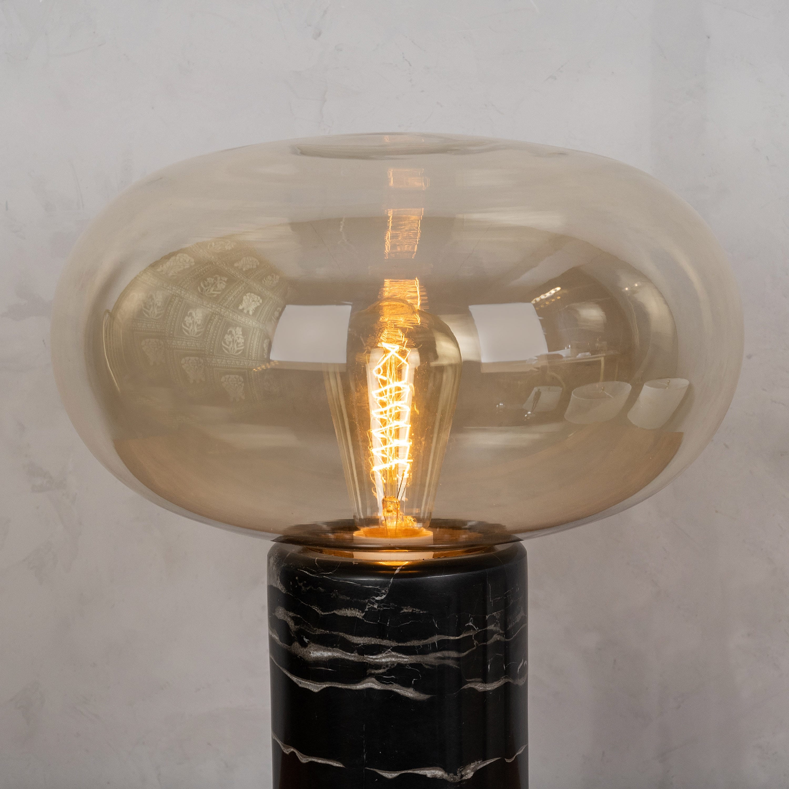 Gold Dust (Amber, Black) Marble Table Lamp