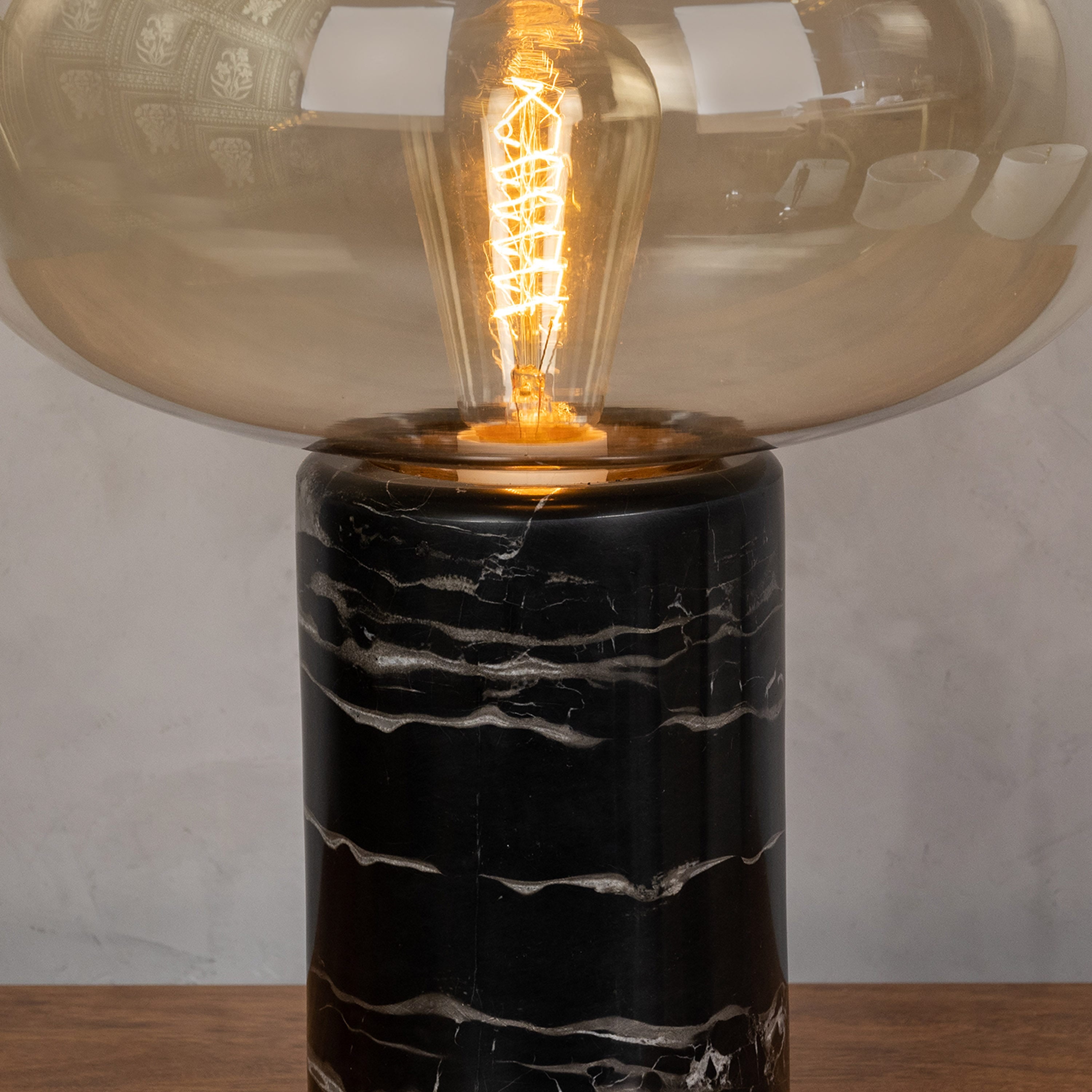 Gold Dust (Amber, Black) Marble Table Lamp