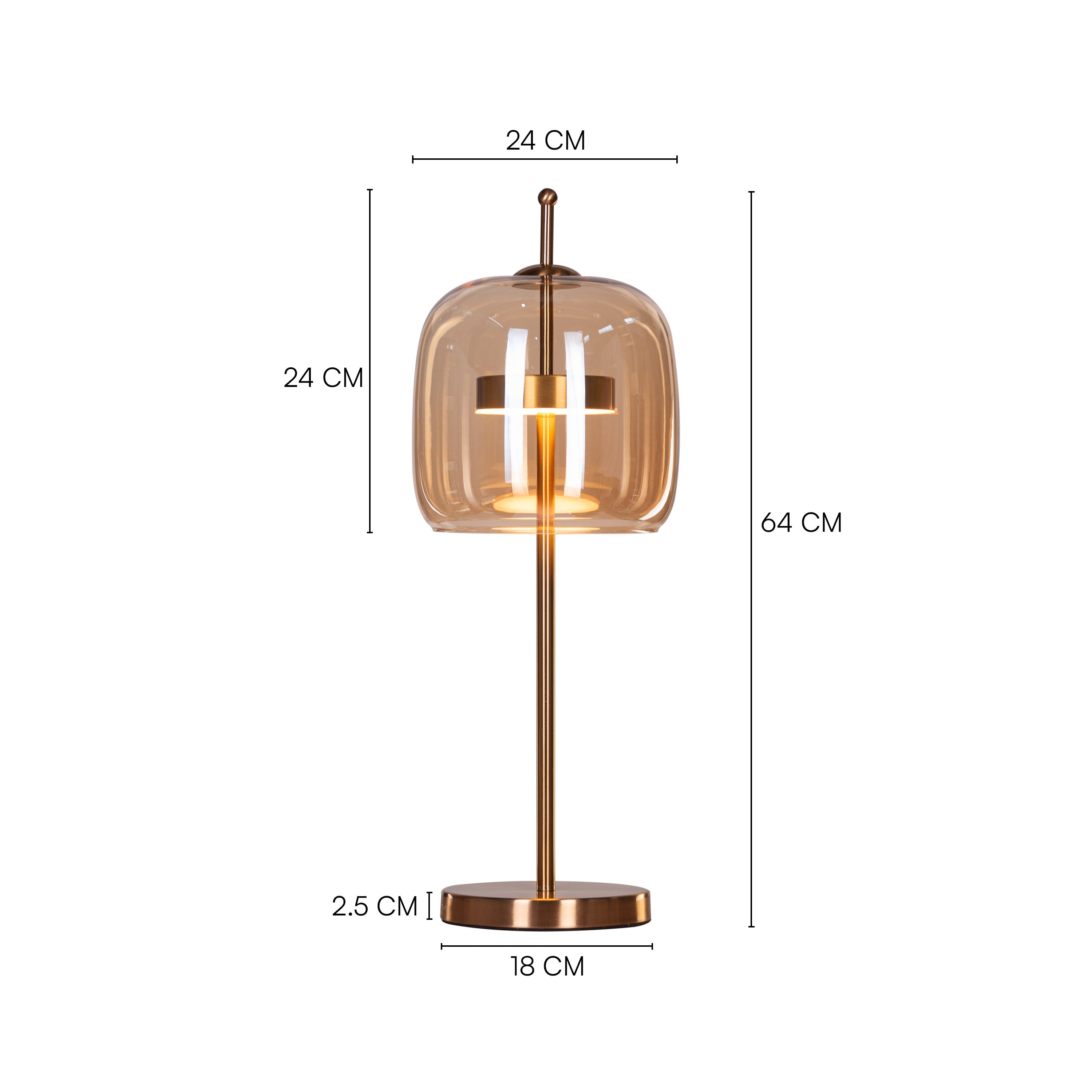 Sweet Escape (Amber, Built-In LED) Glass Table Lamp