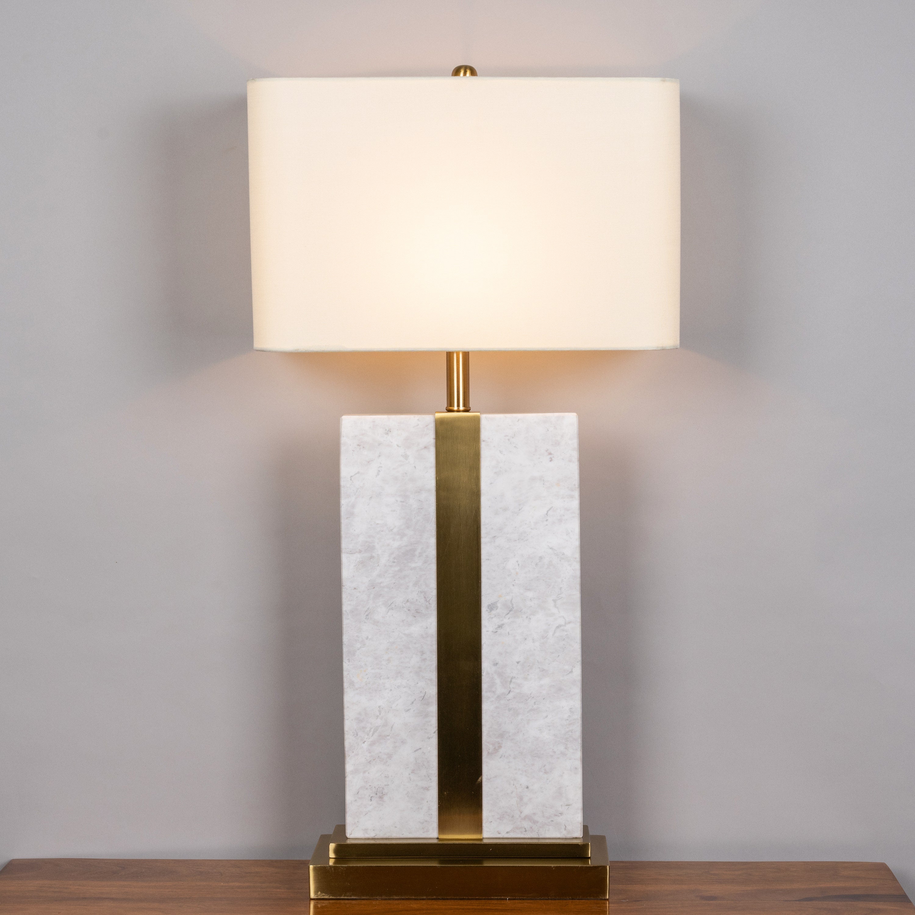 Just A Memory (Extra Large, White, Gold) Marble Table Lamp