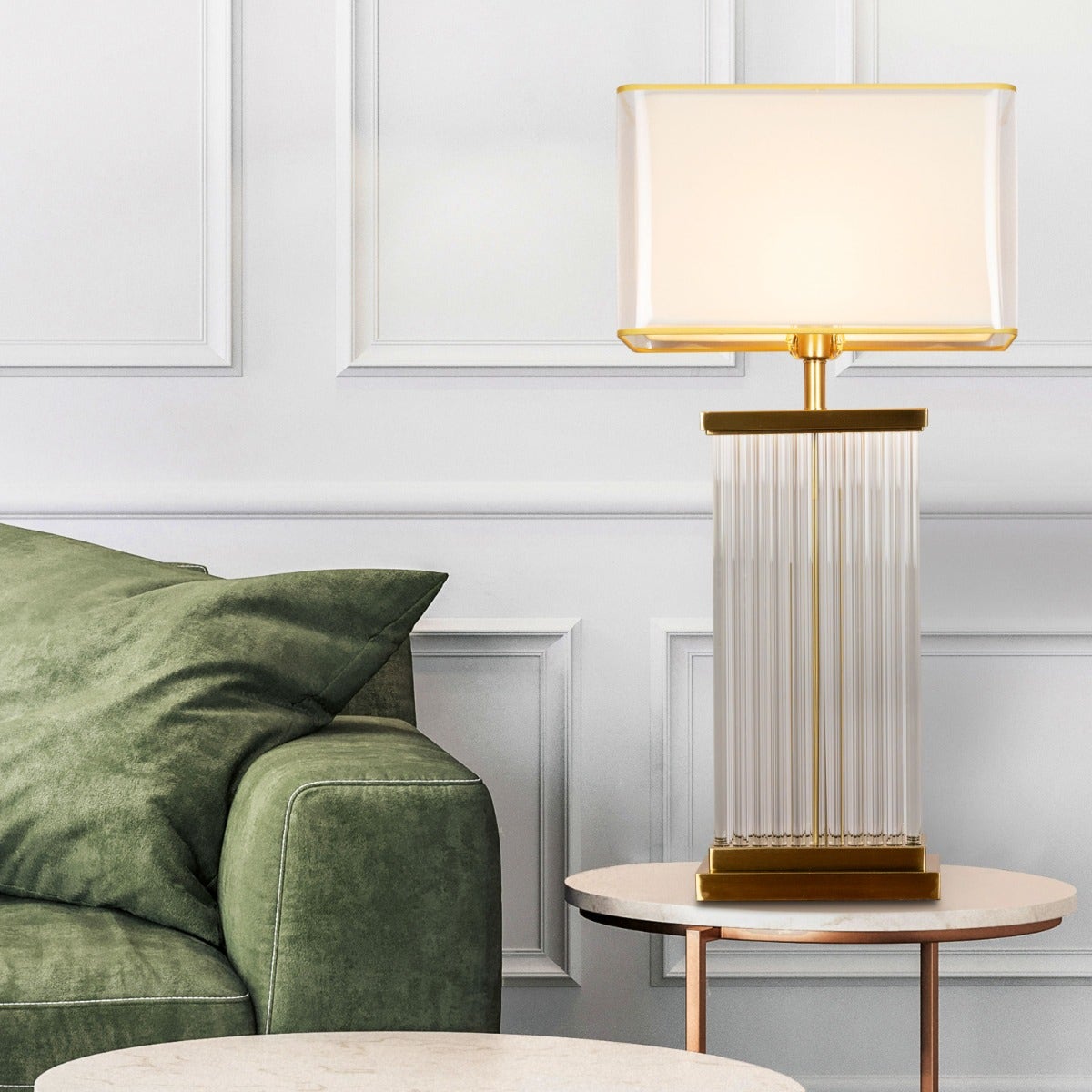 Falling For You Grand (Extra Large, Gold) Glass Tube Table Lamp