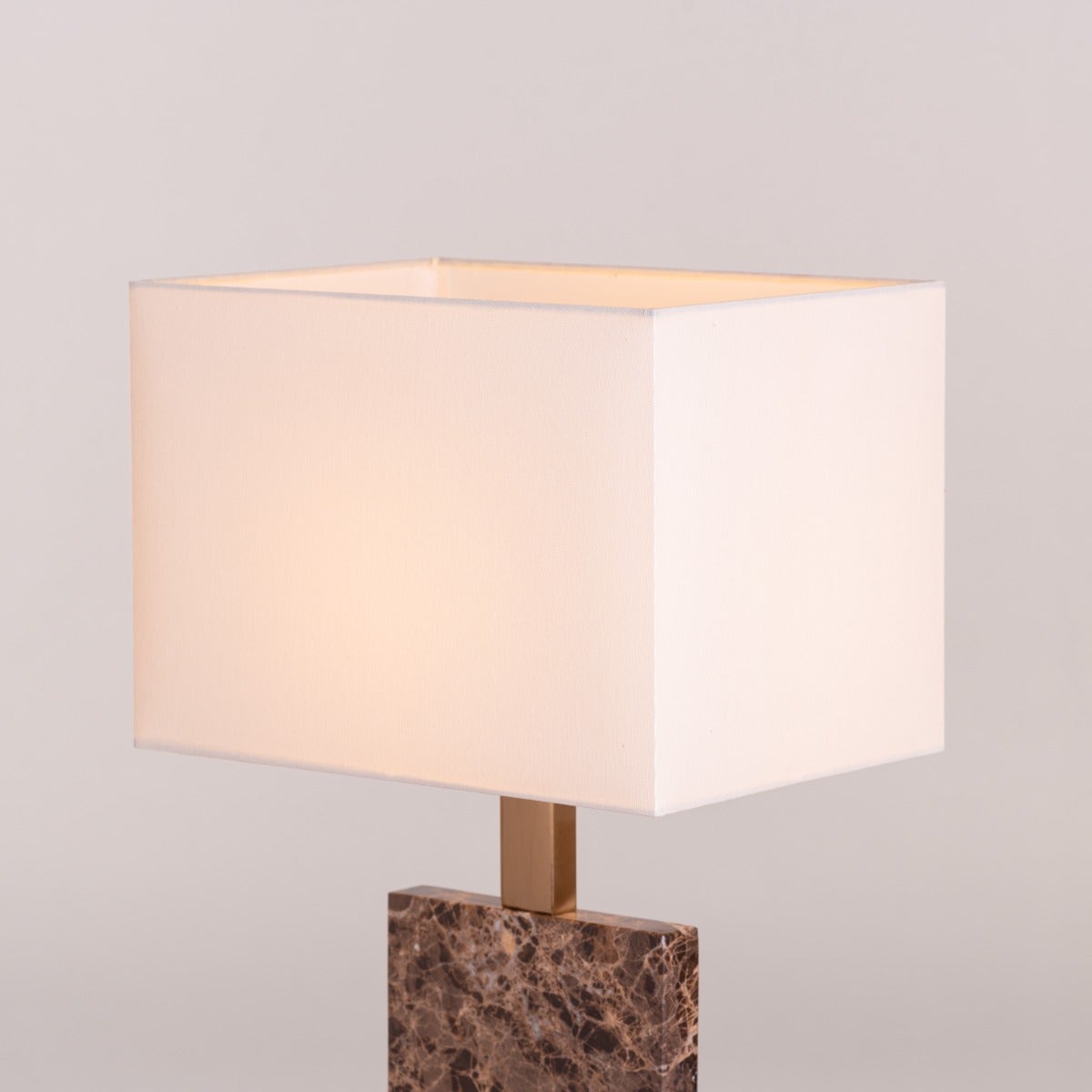 Marbled Travatino (Rectangular, Coffee, White) Marble Table Lamp