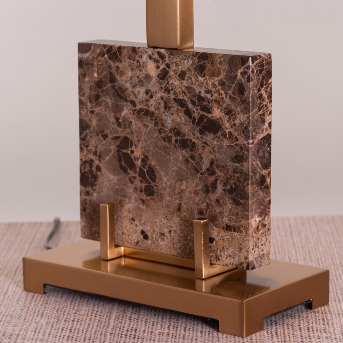 Marbled Travatino (Rectangular, Coffee, White) Marble Table Lamp