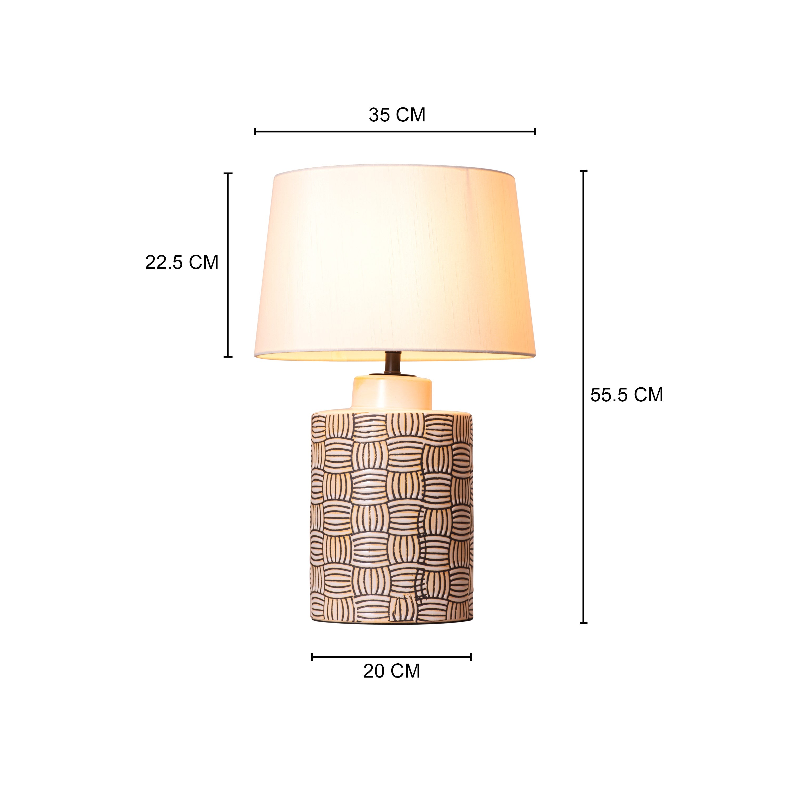 Twisted Treat (Grey, Yellow) Ceramic Table Lamp