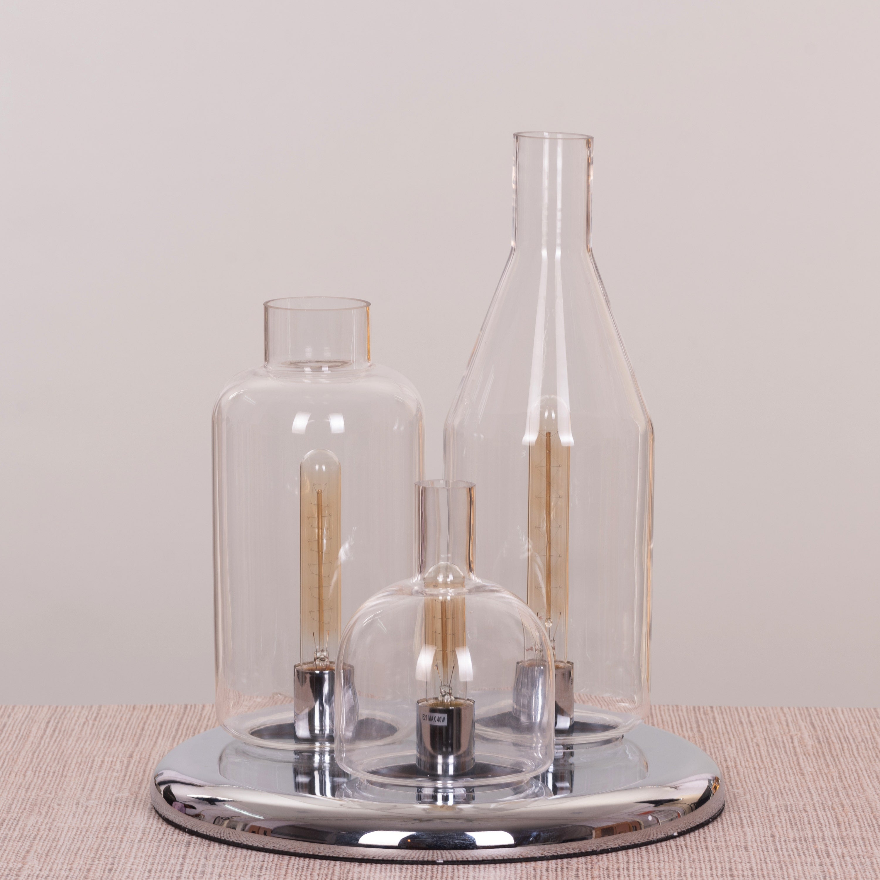 Glow Is Glowing (Chrome) Clear Glass Table Lamp