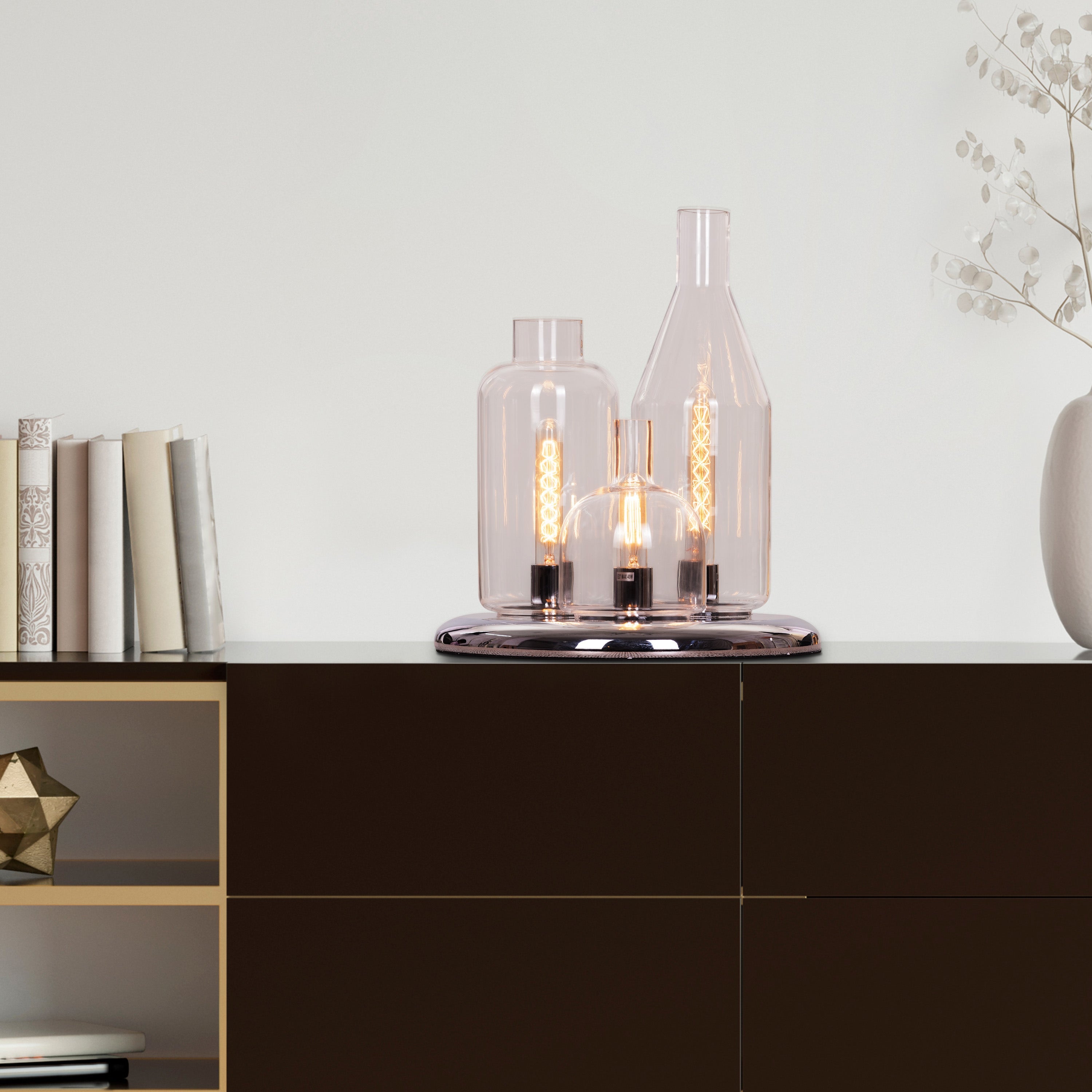 Glow Is Glowing (Chrome) Clear Glass Table Lamp