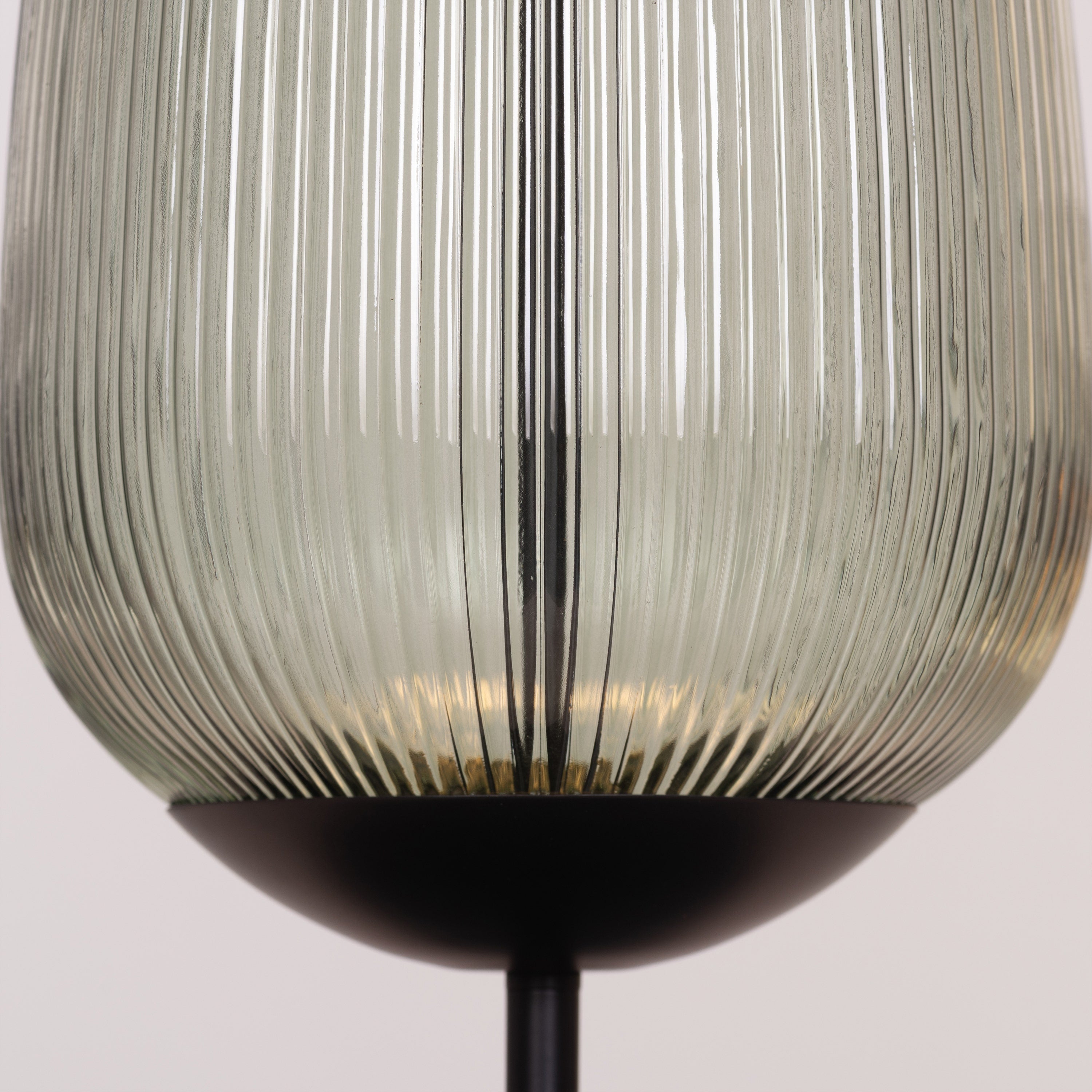Juliet In Japan (Black, Green) Built-In LED Textured Glass Table Lamp