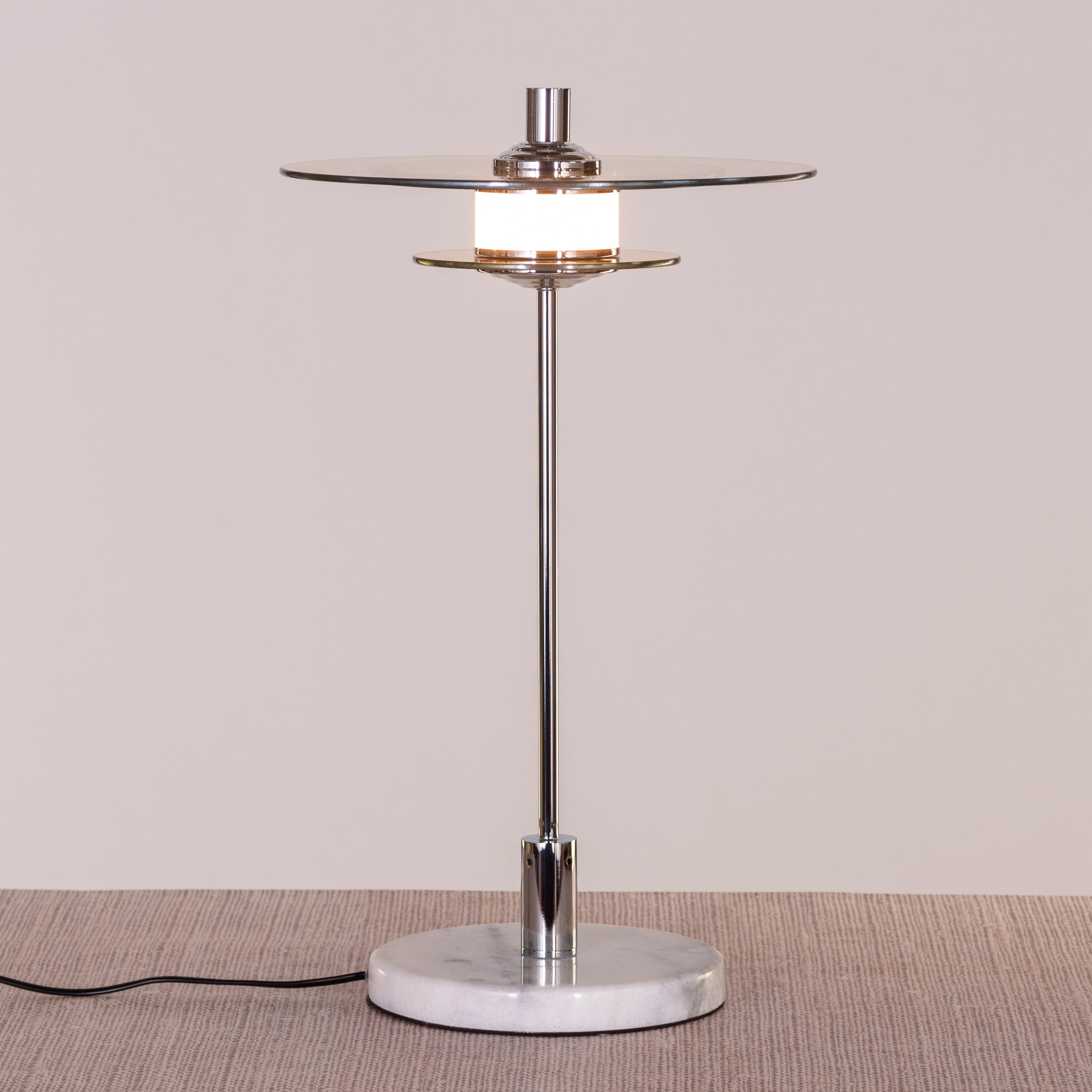 When It Counts (Chrome, Amber, Built-In LED) Marble Table Lamp
