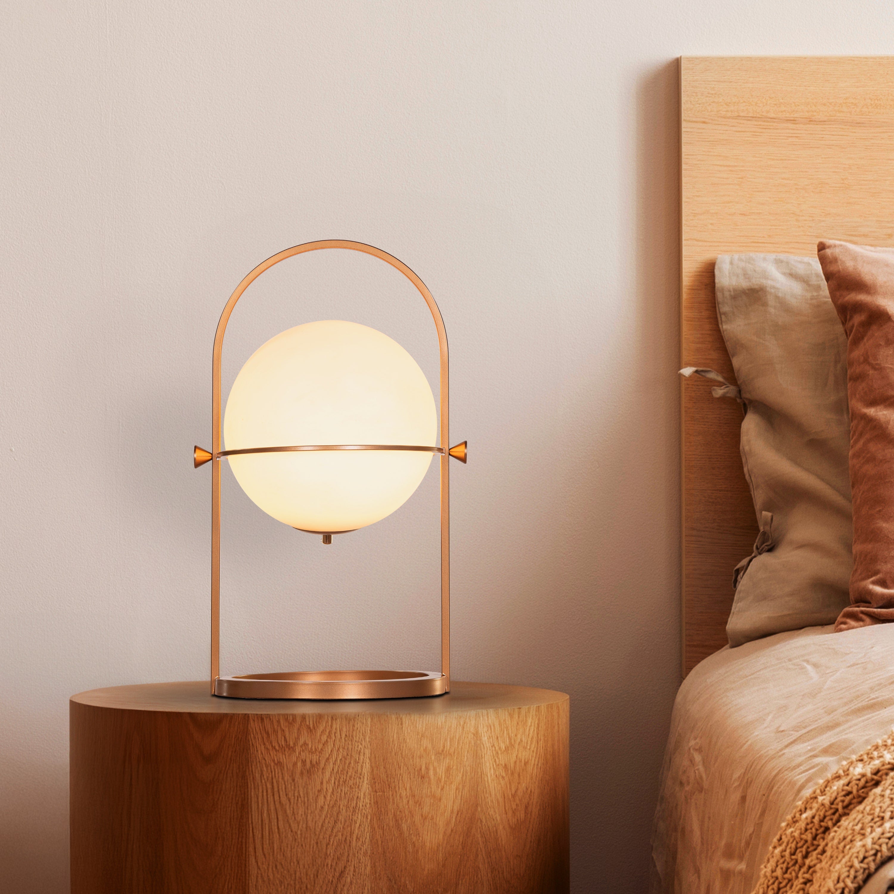 Great Not Good (Gold, White) Frosted Glass Table Lamp