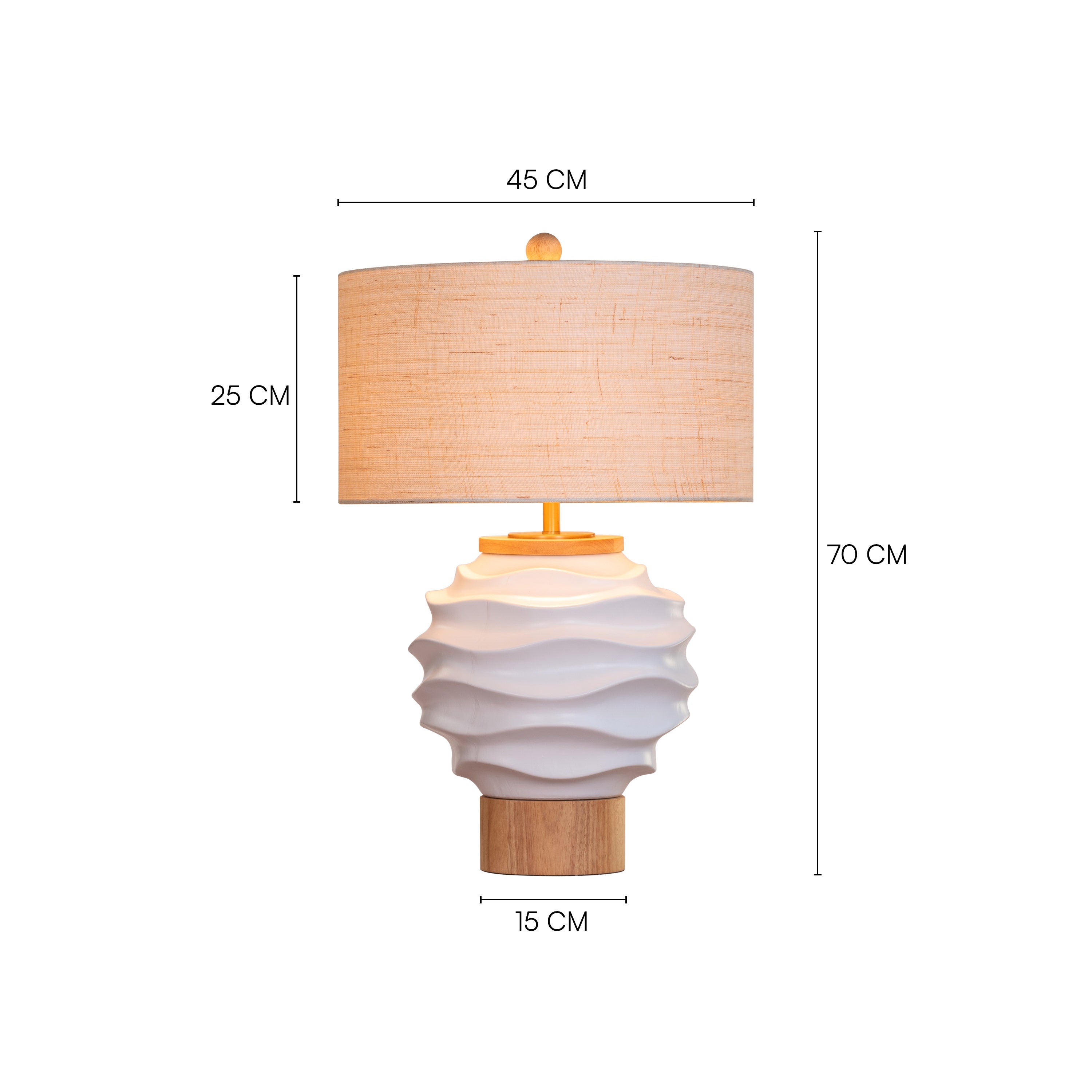 Stuck On A Feeling (White, Beige) Ceramic Table Lamp
