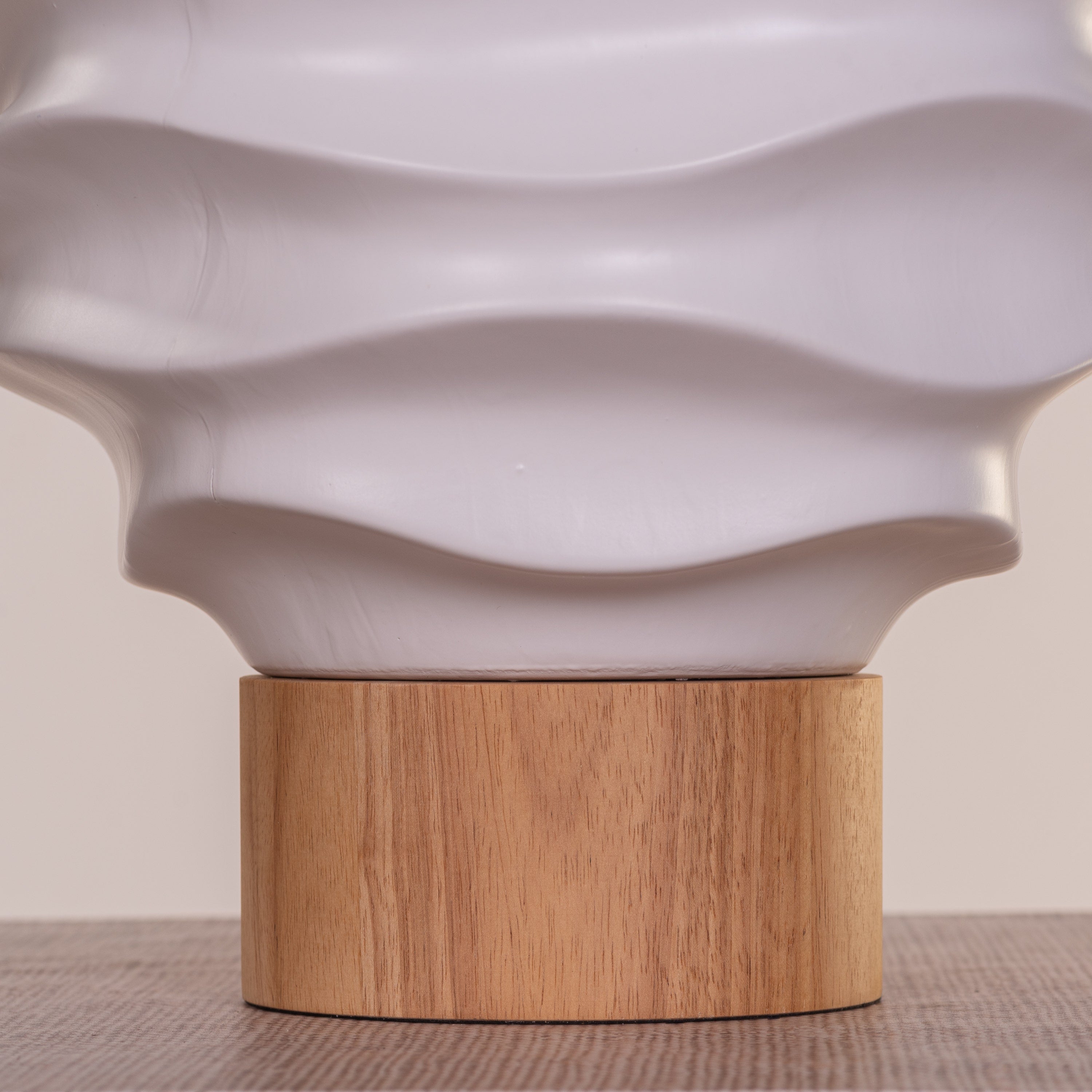 Stuck On A Feeling (White, Beige) Ceramic Table Lamp