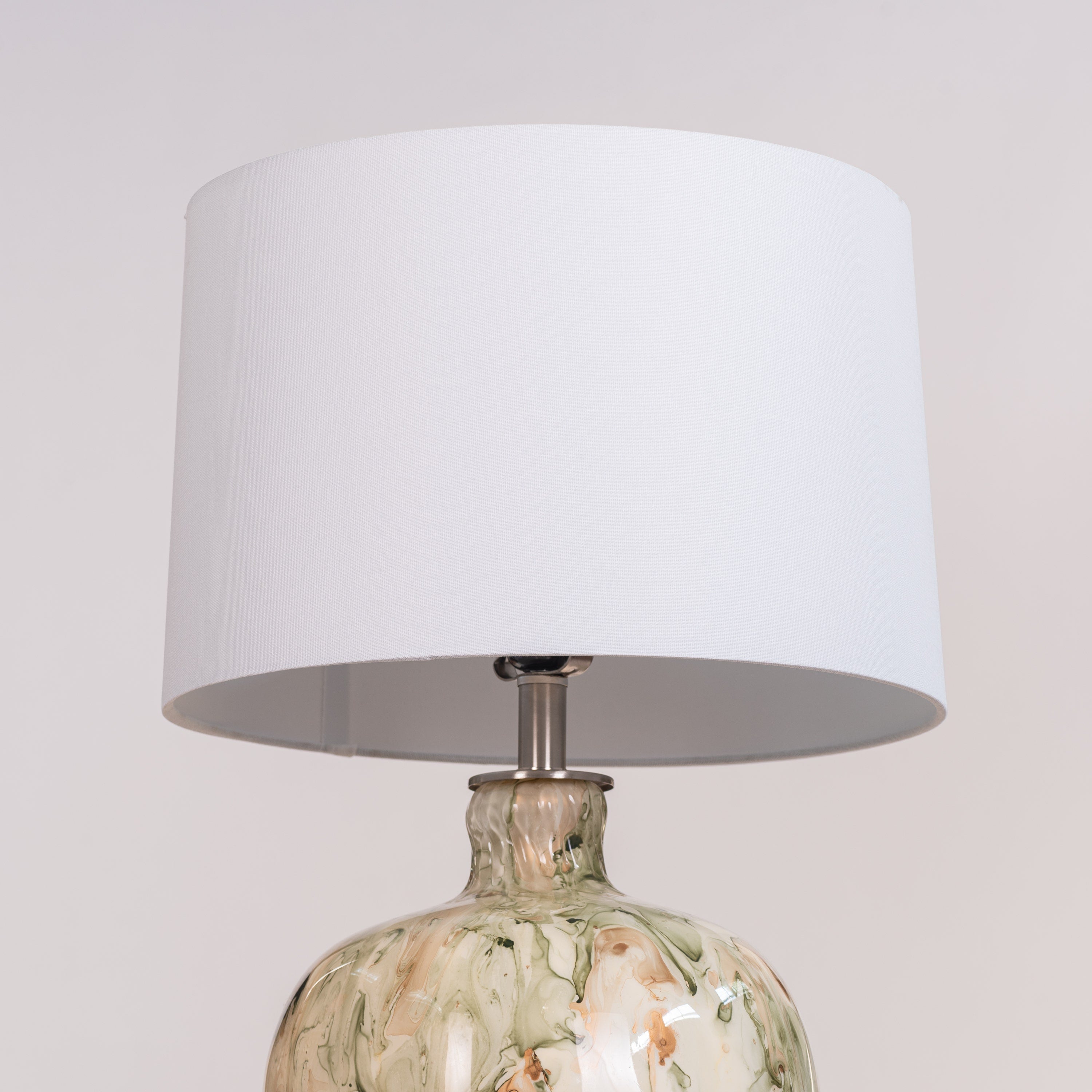 Fools Rush In (Green, White) Ceramic Table Lamp
