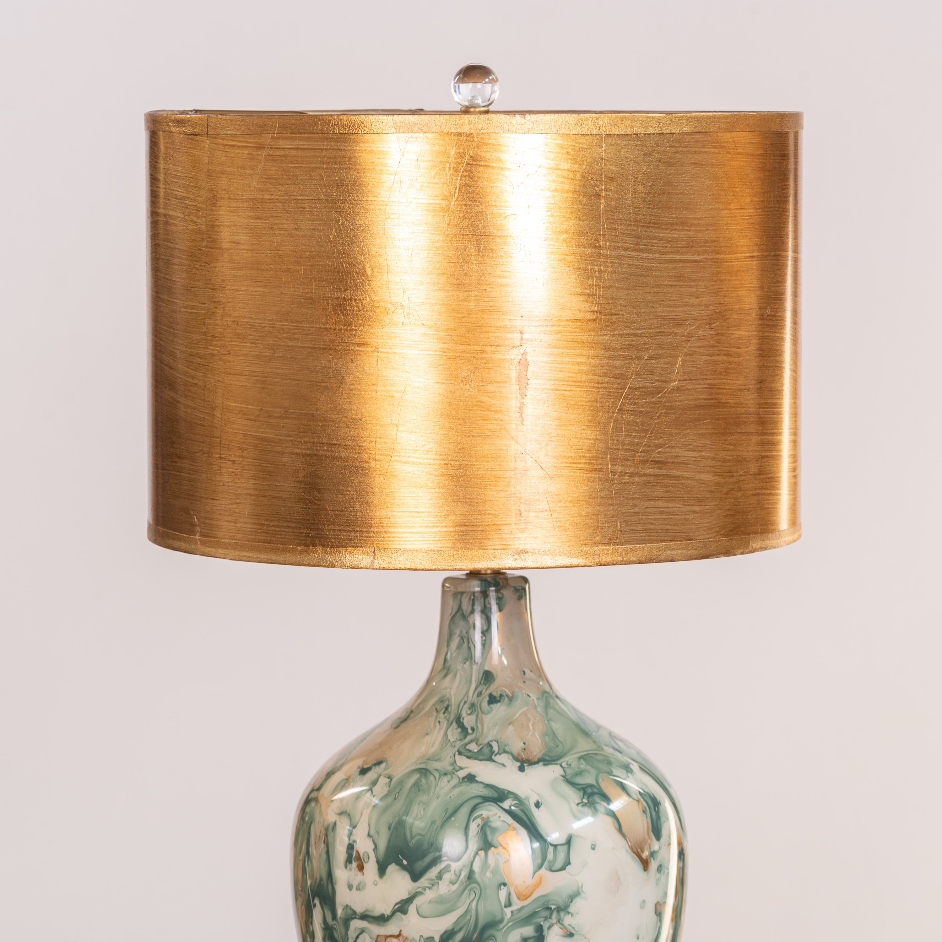 Glow Overboard (Green, Gold) Ceramic Table Lamp