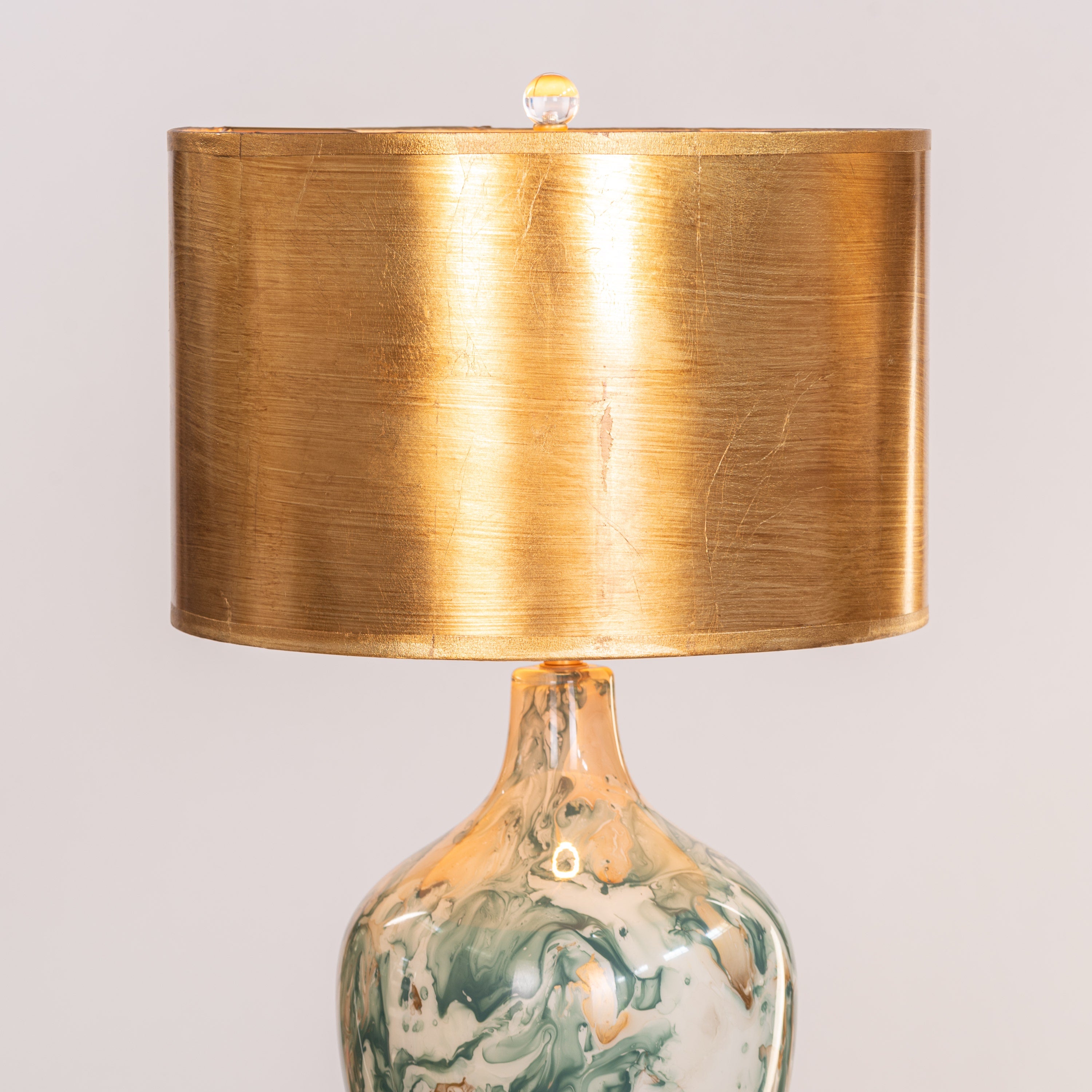 Glow Overboard (Green, Gold) Ceramic Table Lamp