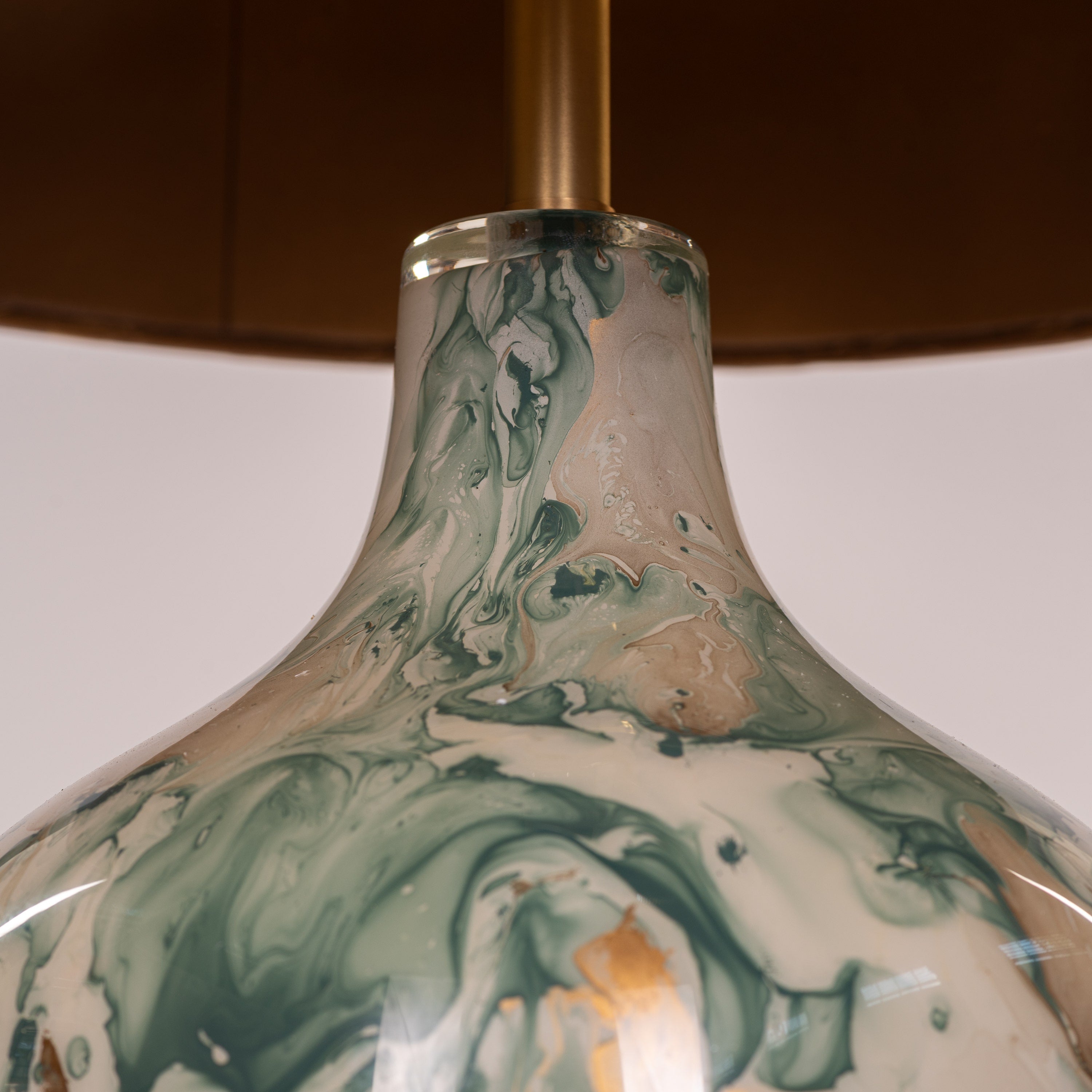 Glow Overboard (Green, Gold) Ceramic Table Lamp
