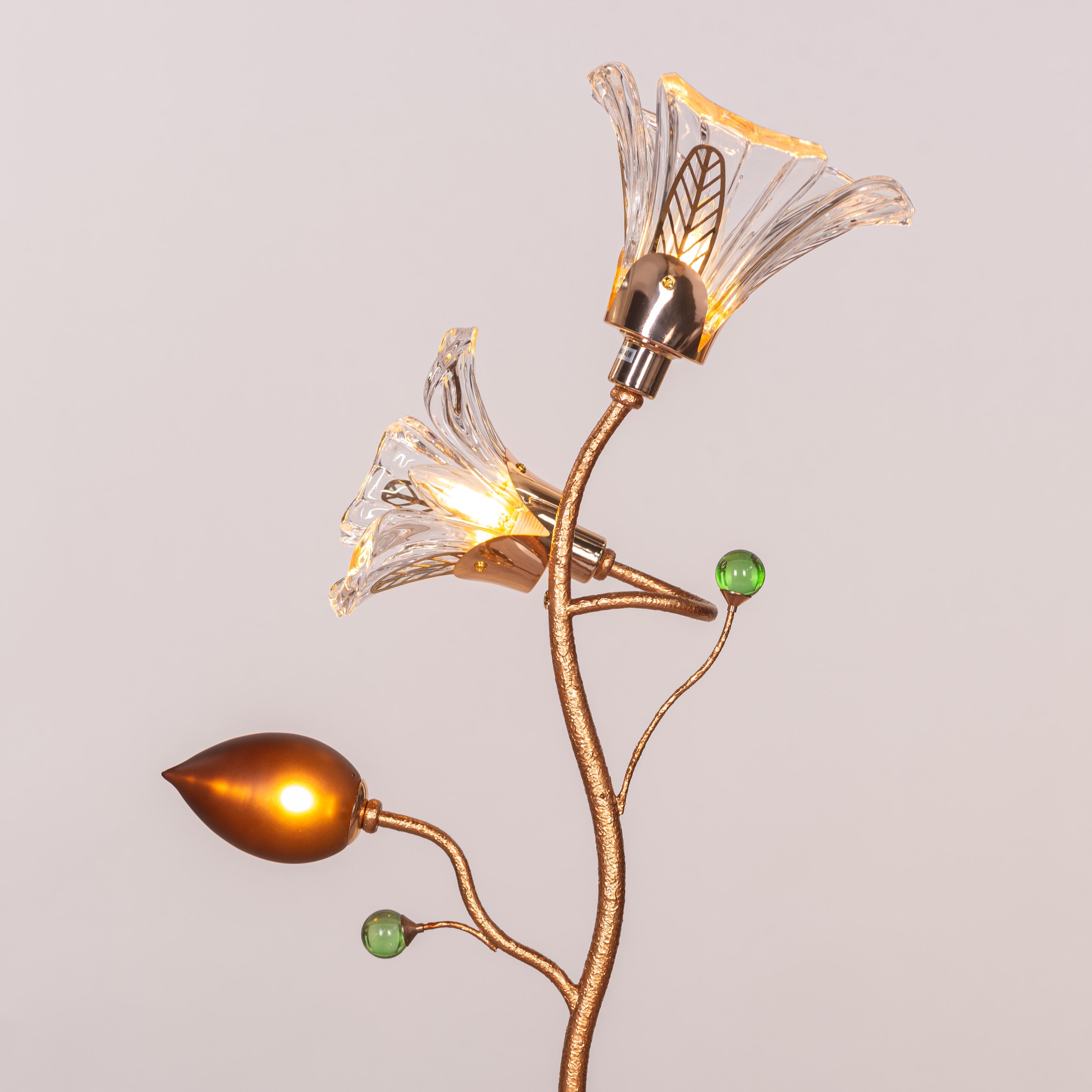 Harubana Grace (Rose Gold, Clear Amber) Textured Glass Table Lamp