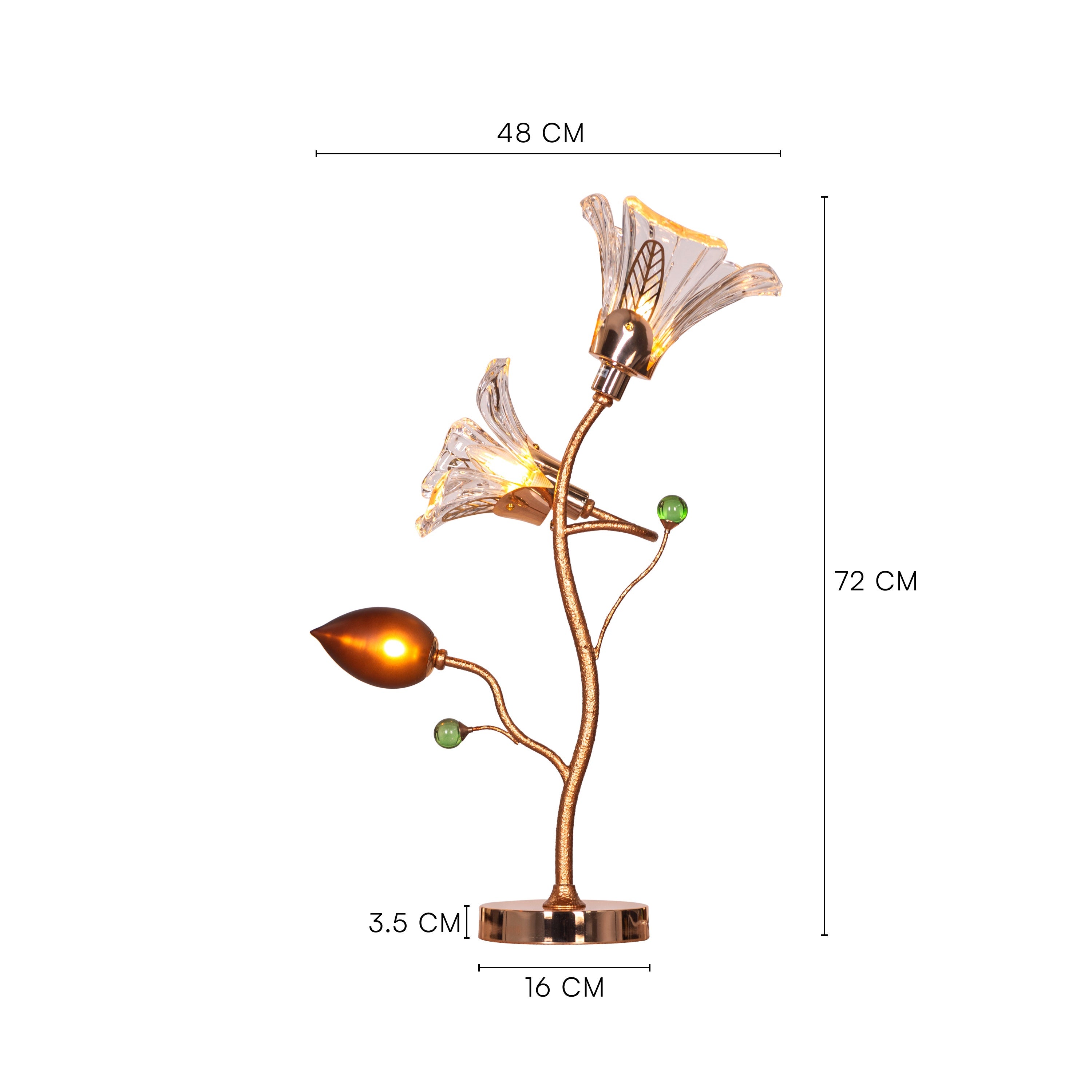 Harubana Grace (Rose Gold, Clear Amber) Textured Glass Table Lamp