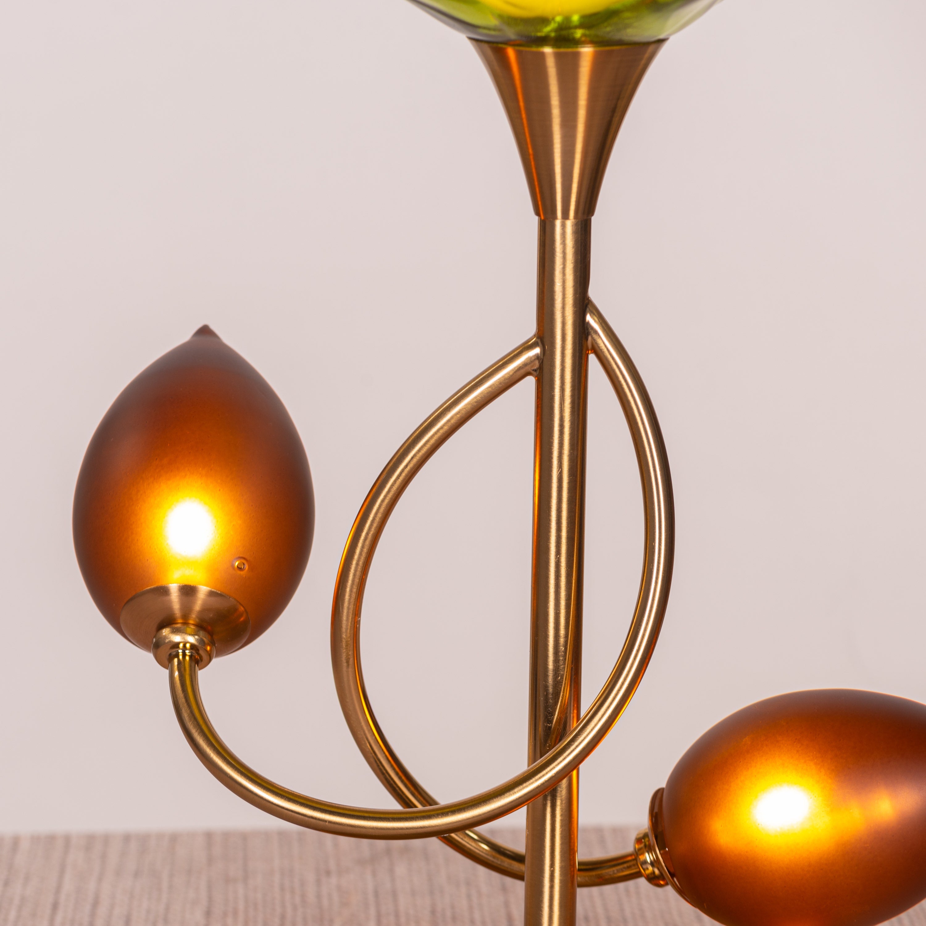 Midori Grace (Gold, Green & Amber) Tinted Glass Table Lamp