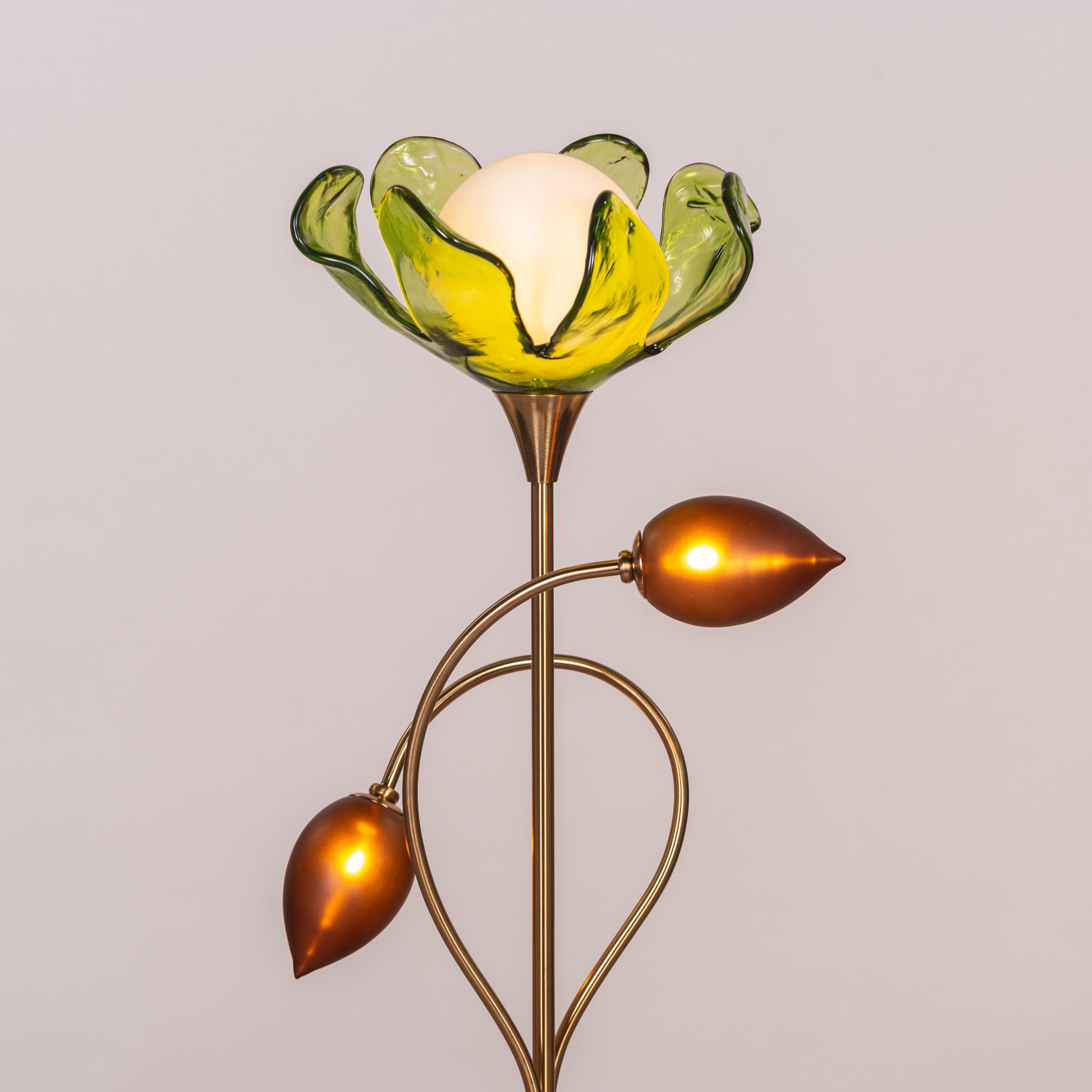 Midori Harmony (Gold, Green & Amber) Tinted Glass Table Lamp