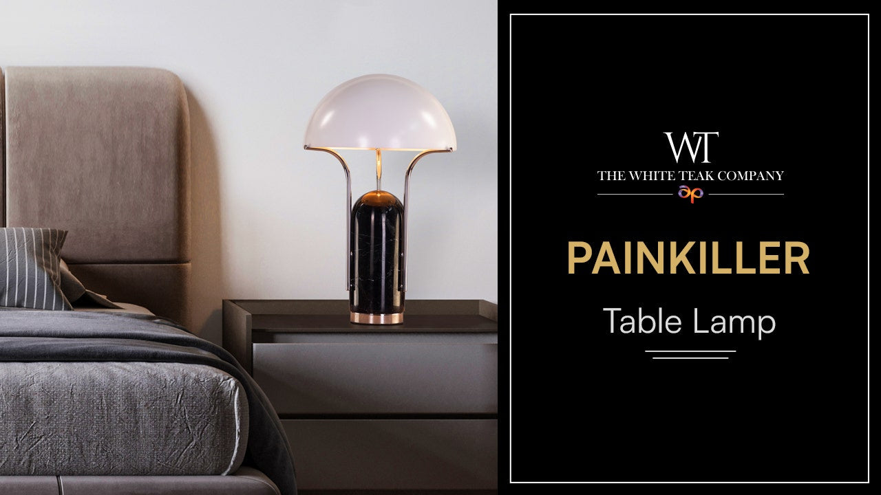 Painkiller (Black, White) Marble Table Lamp