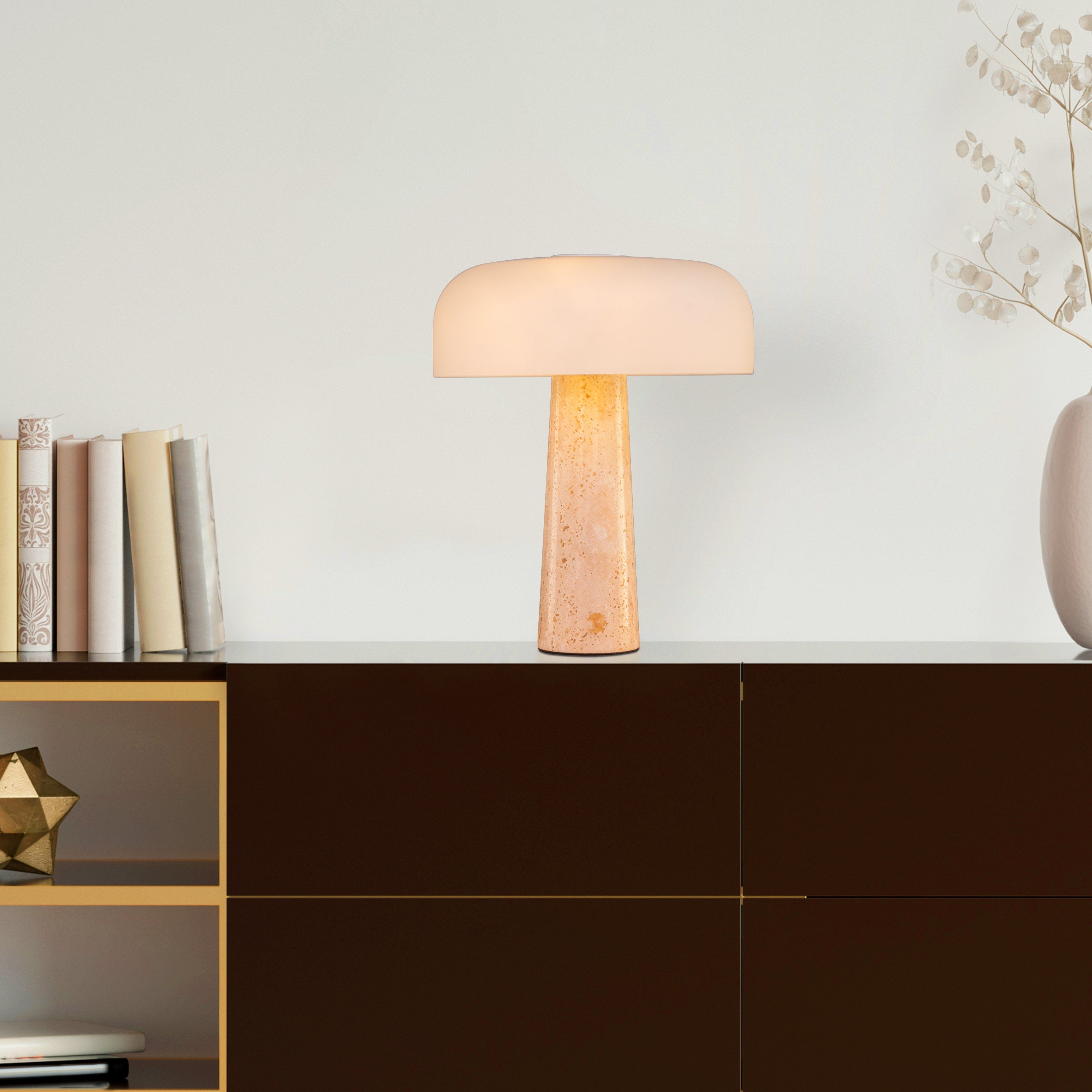 Out Of Control (Beige, White) Ceramic Table Lamp