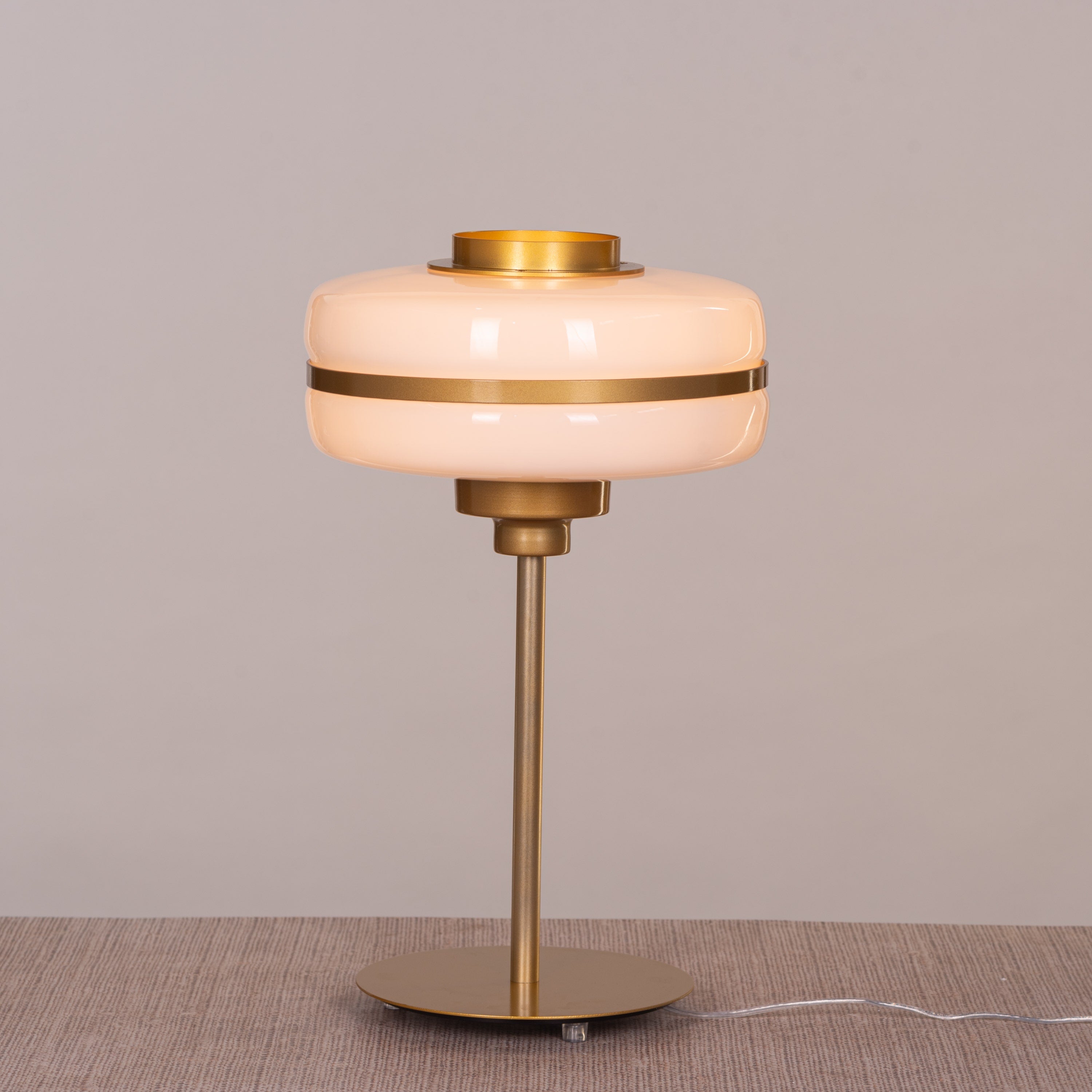 Only Way To Live (Gold, White) Table Lamp