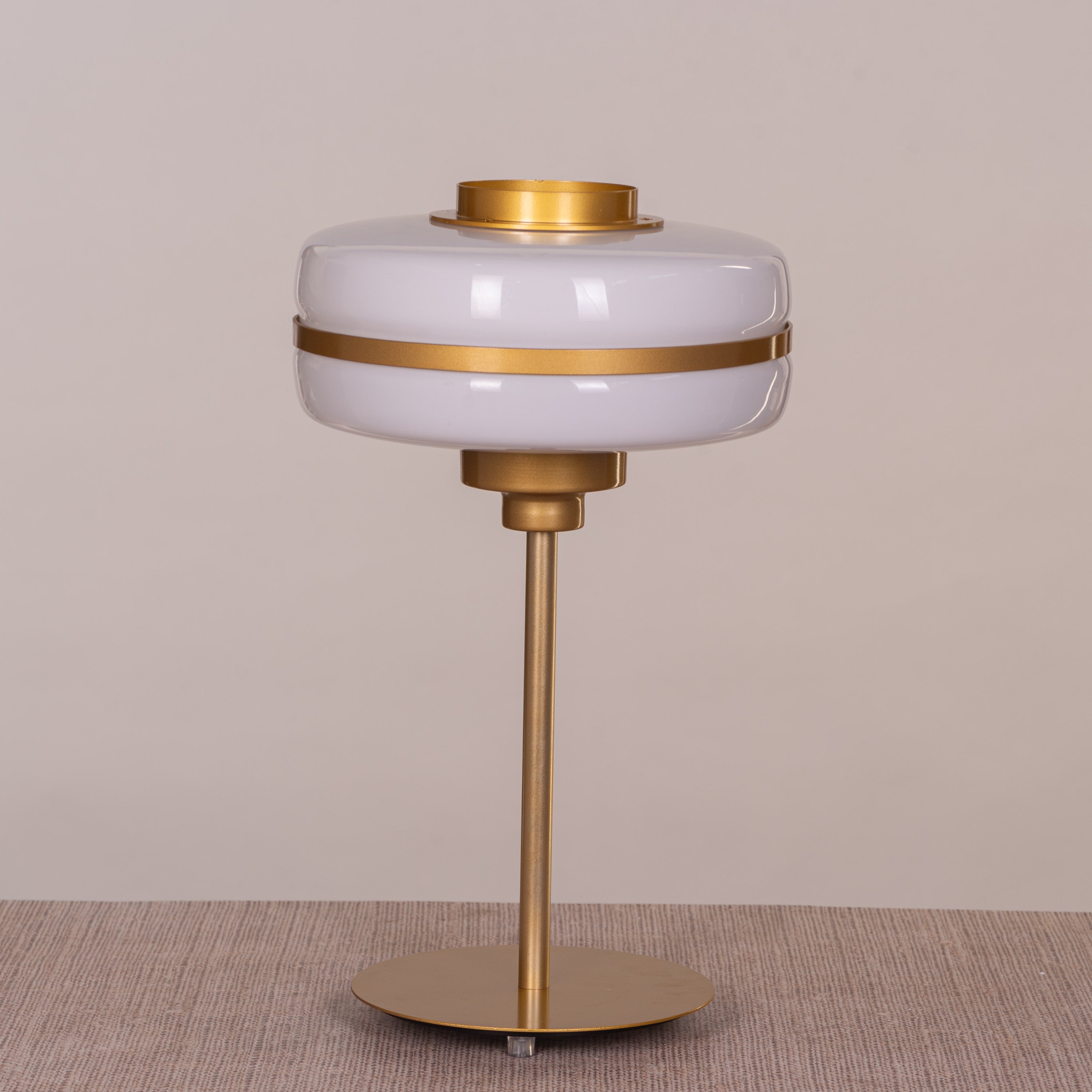 Only Way To Live (Gold, White) Table Lamp