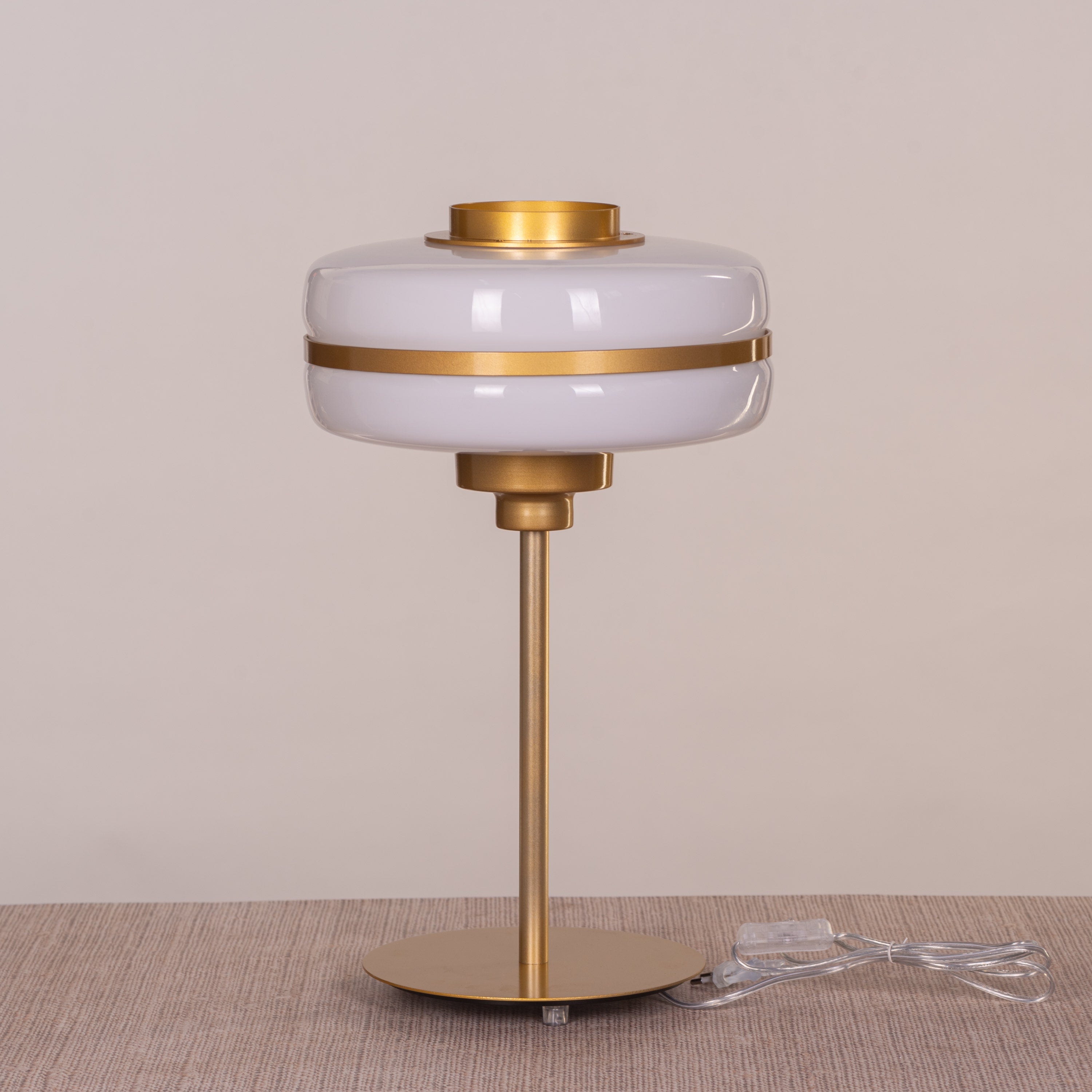 Only Way To Live (Gold, White) Table Lamp