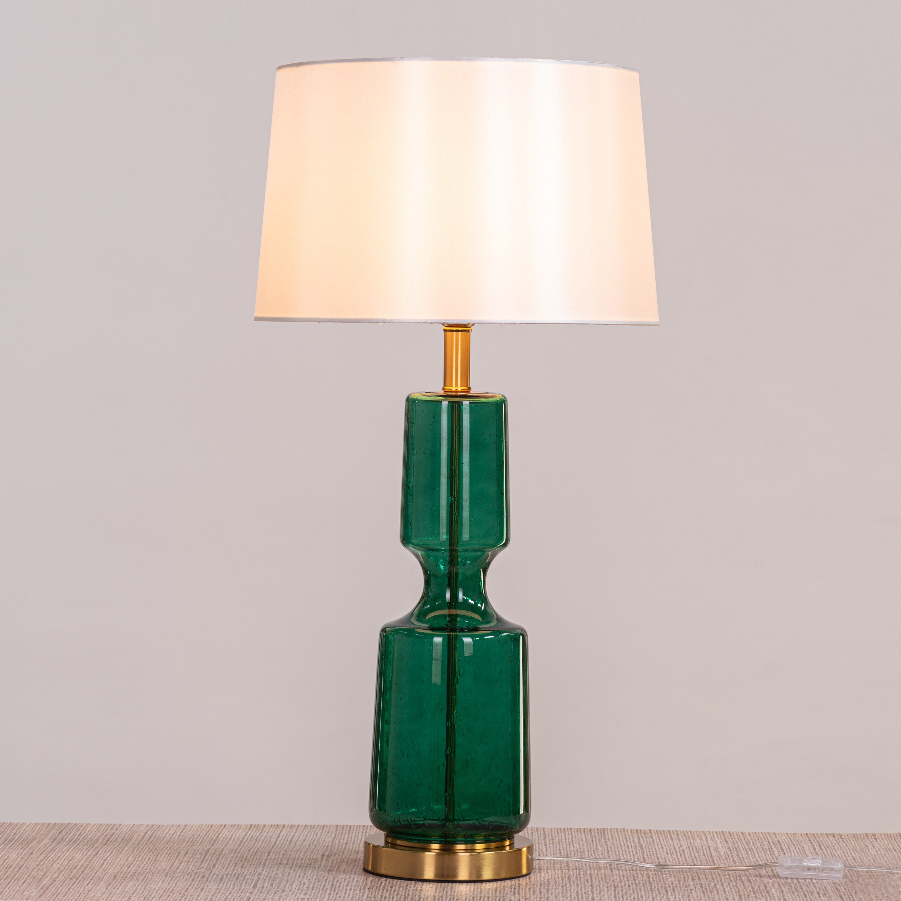 Cake By The Ocean (Green, Silver) Tinted Glass Table Lamp