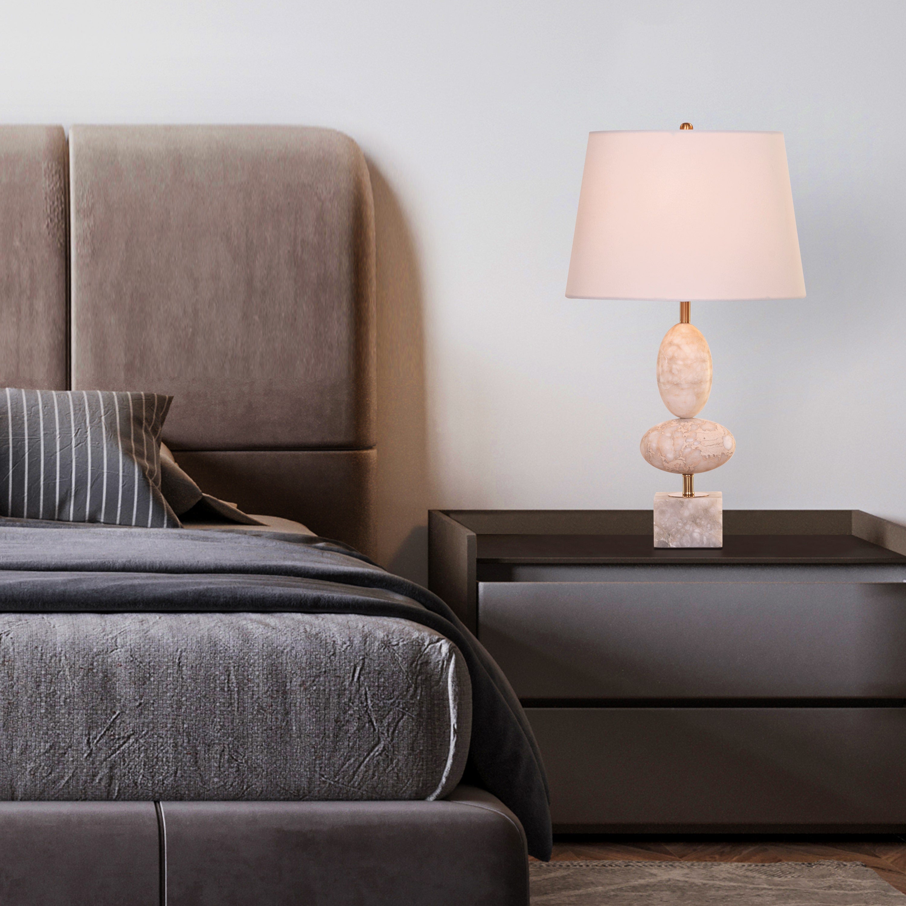 Hands On My Face (Gold) Marble Table Lamp