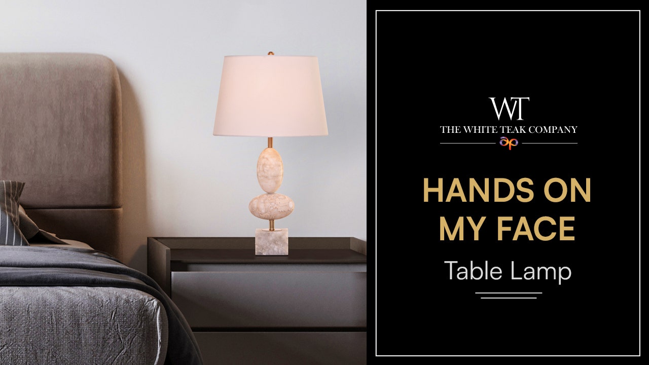 Hands On My Face (Gold) Marble Table Lamp