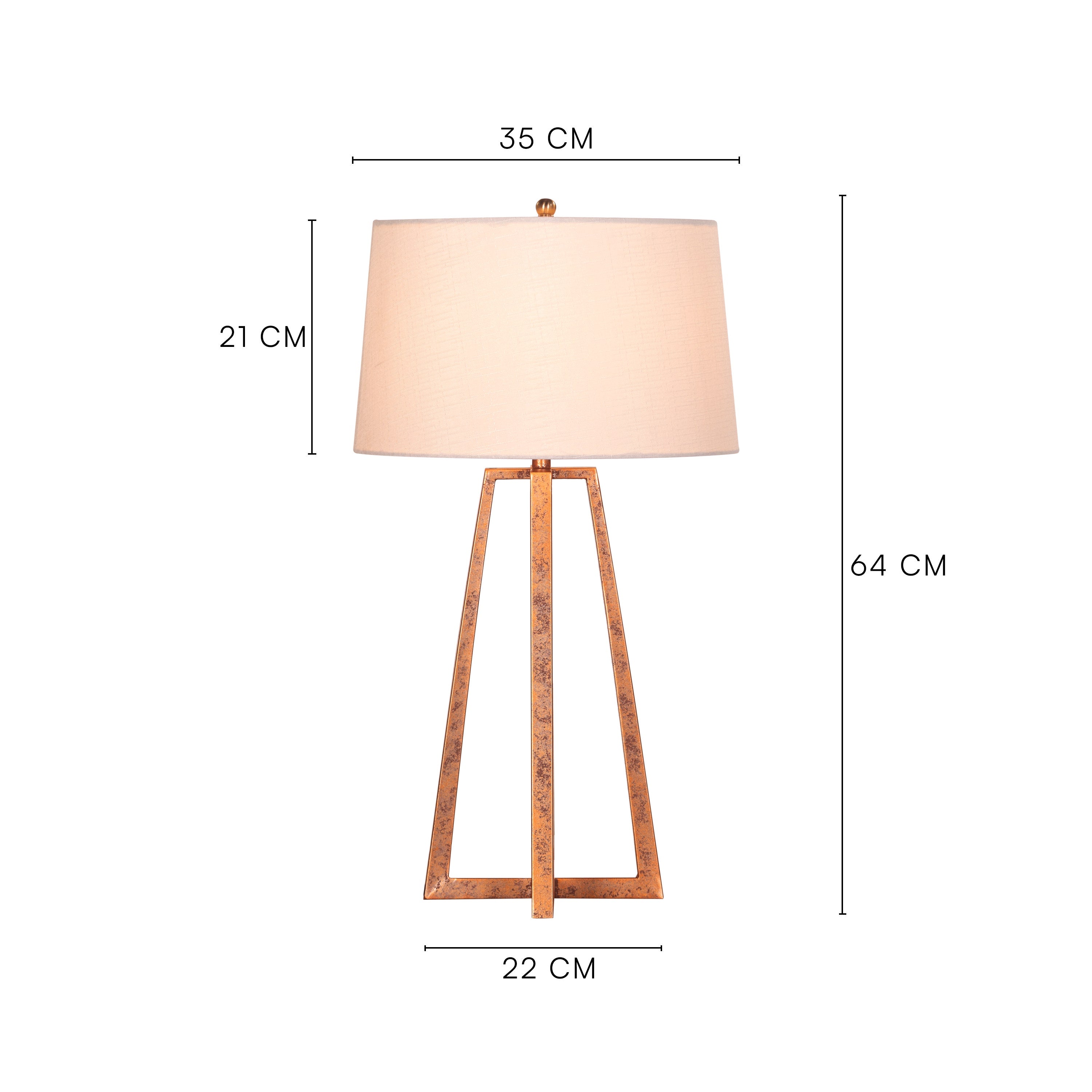 Sweet Escapade (Antique Gold, Off-White) Metal Table Lamp