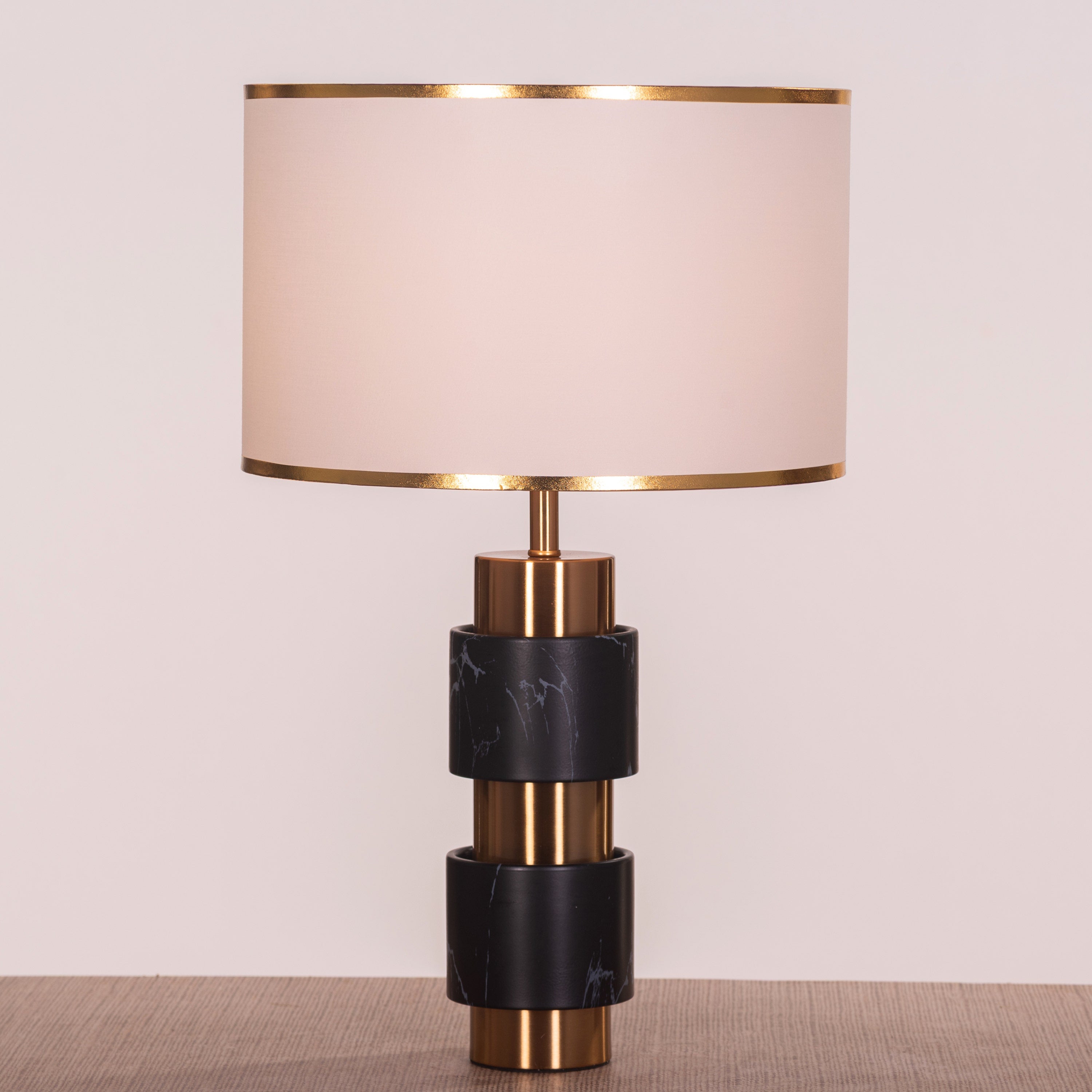 Road Ahead (Gold, Black, White) Metal Table Lamp