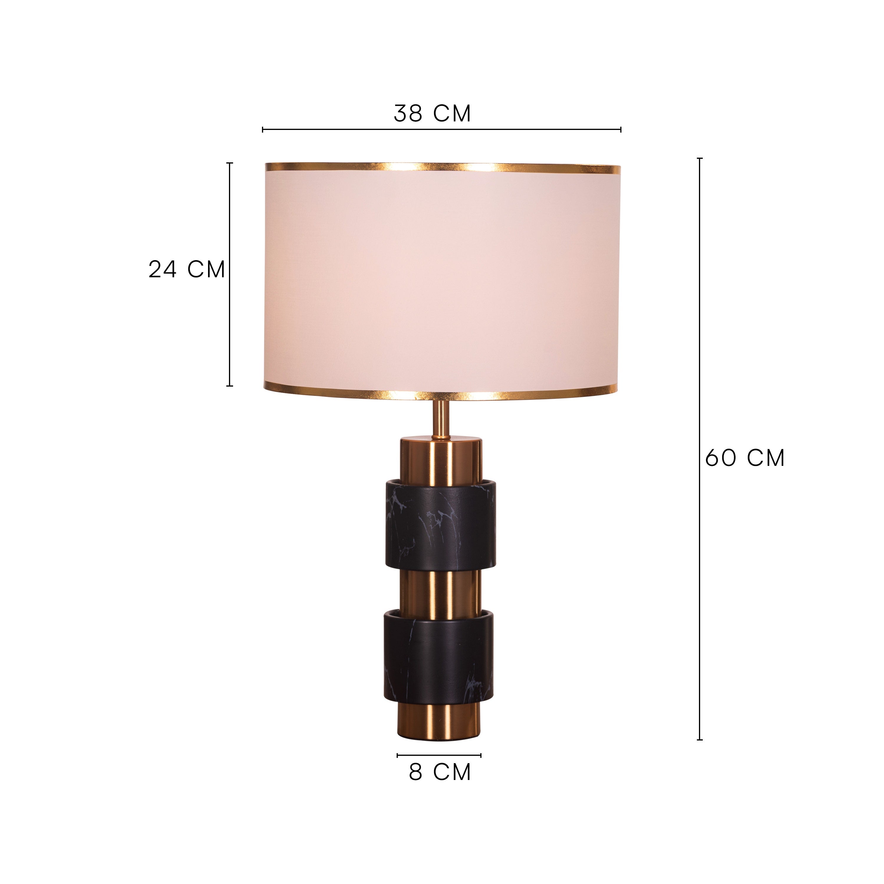 Road Ahead (Gold, Black, White) Metal Table Lamp