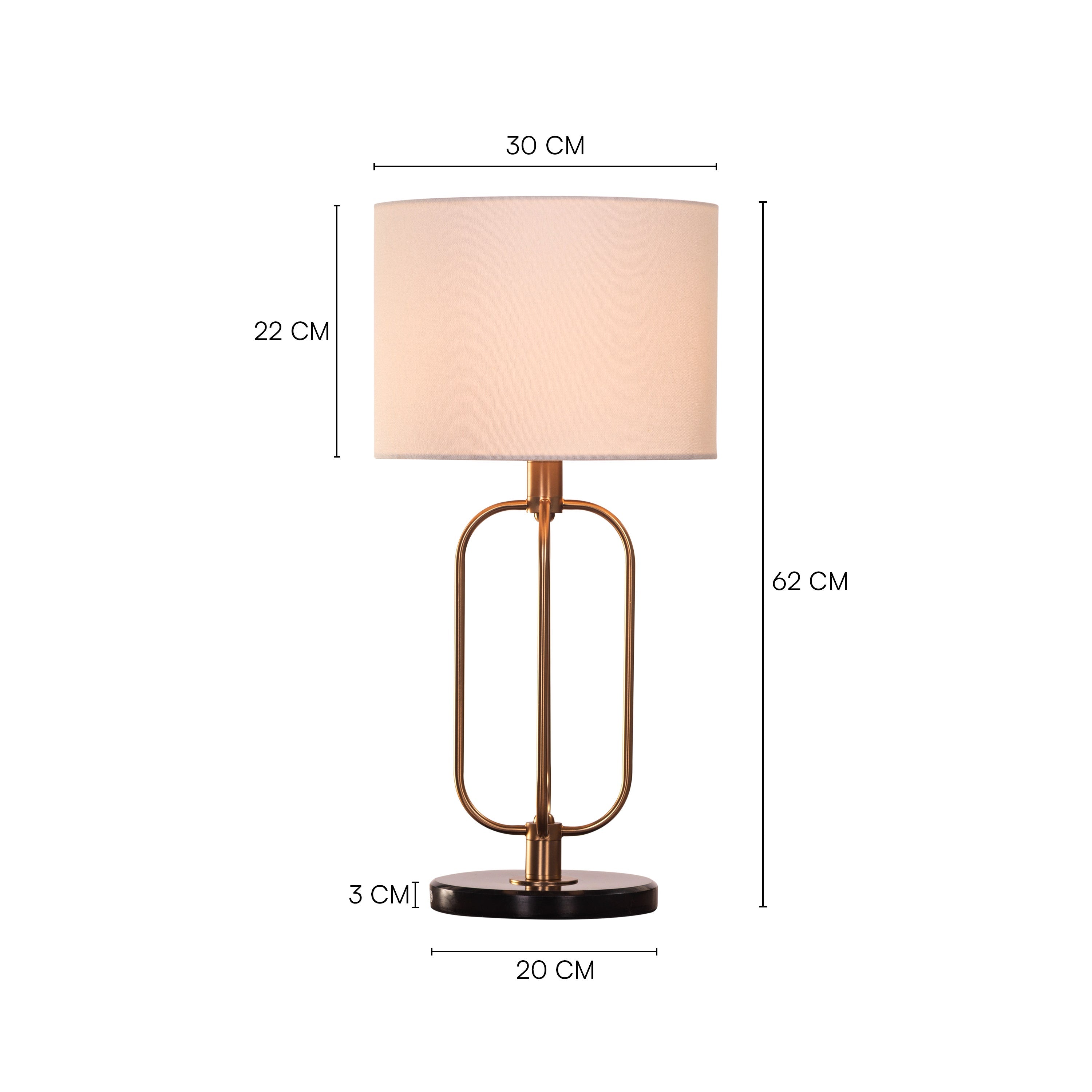 Auremont (Gold/Off-White) Marble Table Lamp