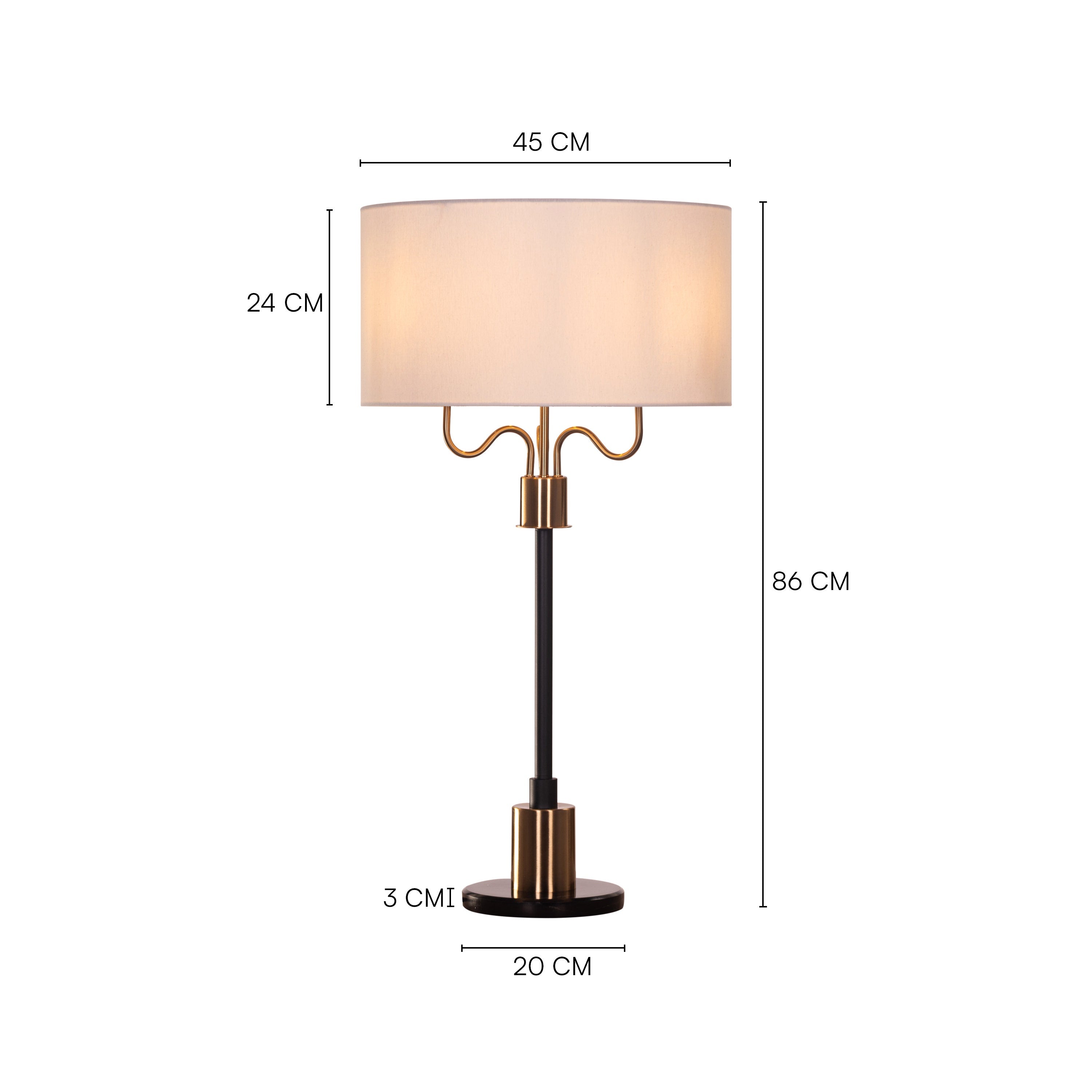 Aubrelle (Black & Gold) Marble Table Lamp