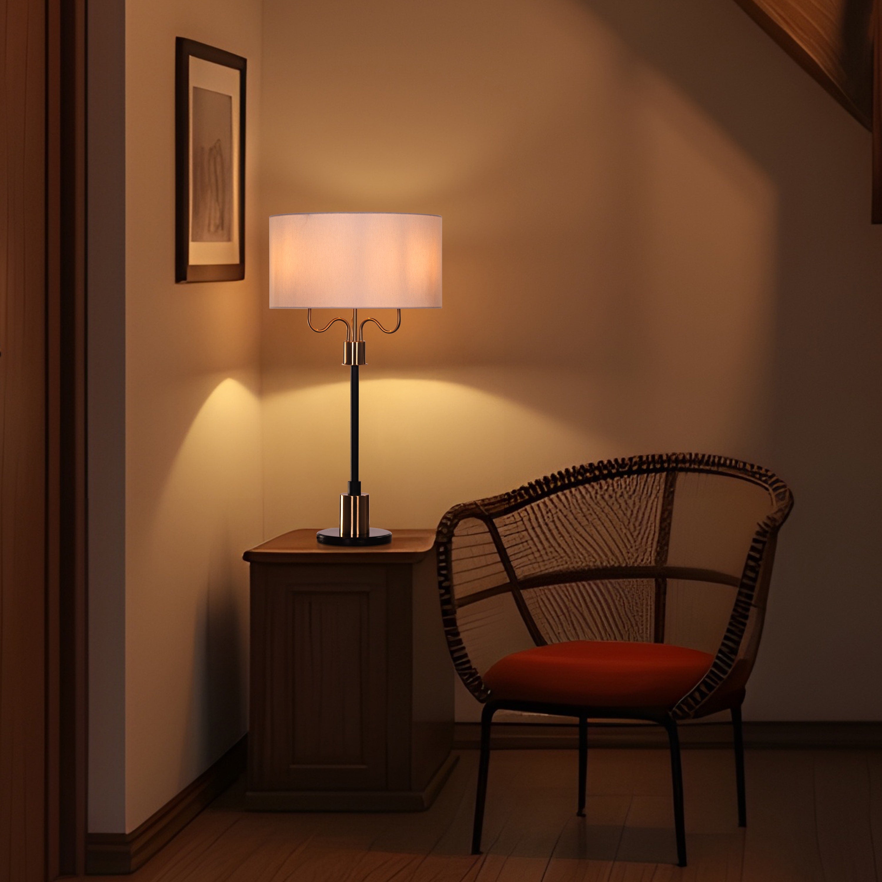 Aubrelle (Black & Gold) Marble Table Lamp