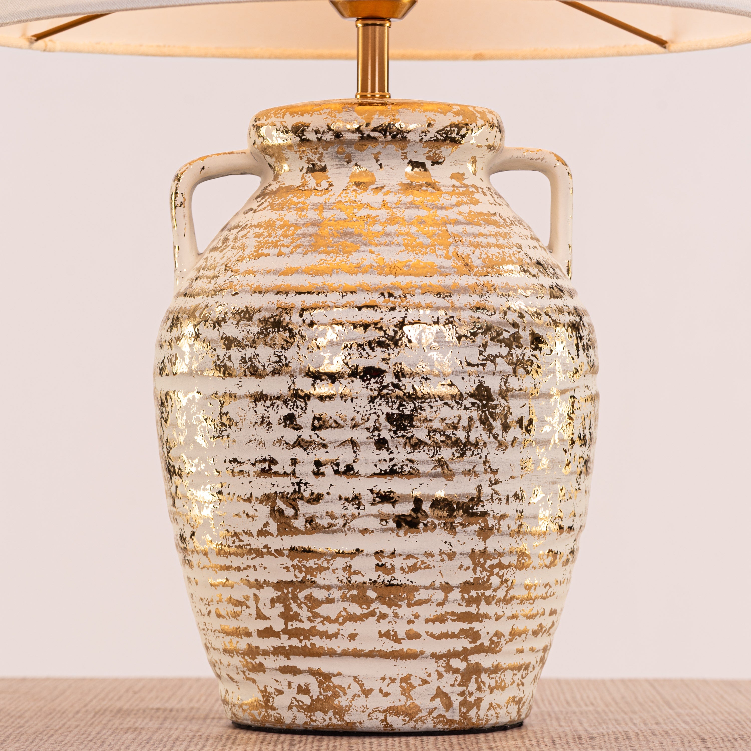 Velera (White, Gold) Fabric Table Lamp