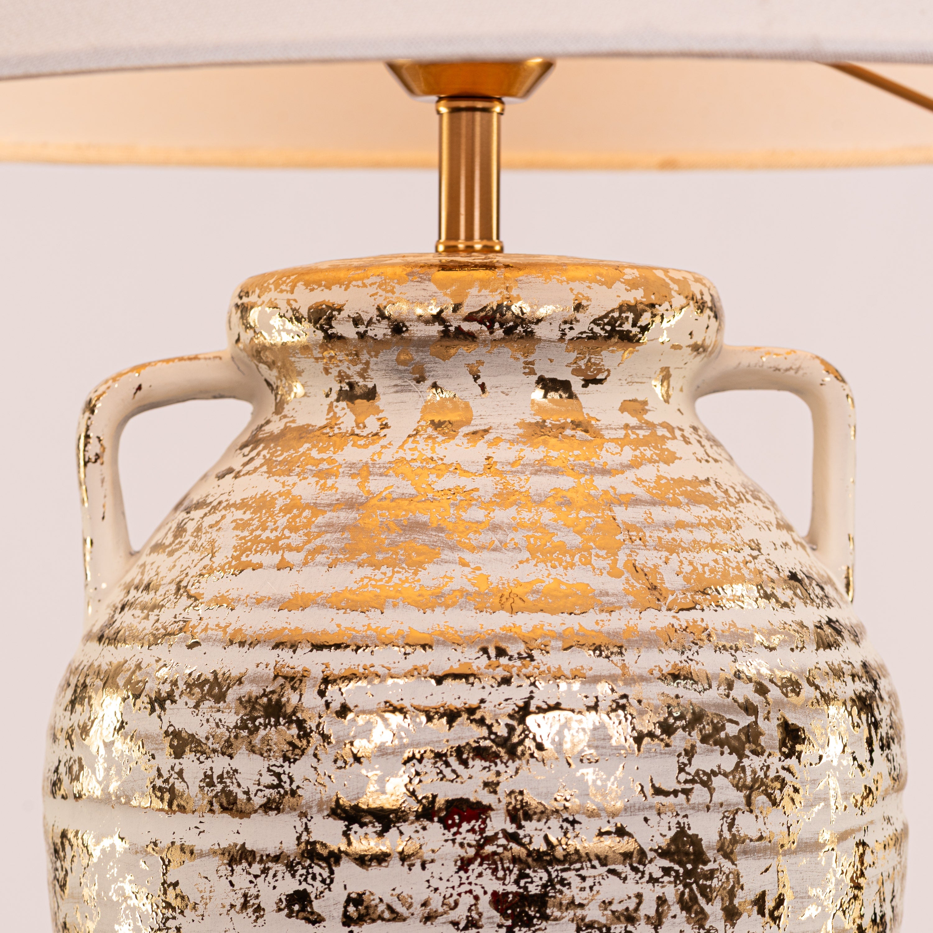Velera (White, Gold) Fabric Table Lamp