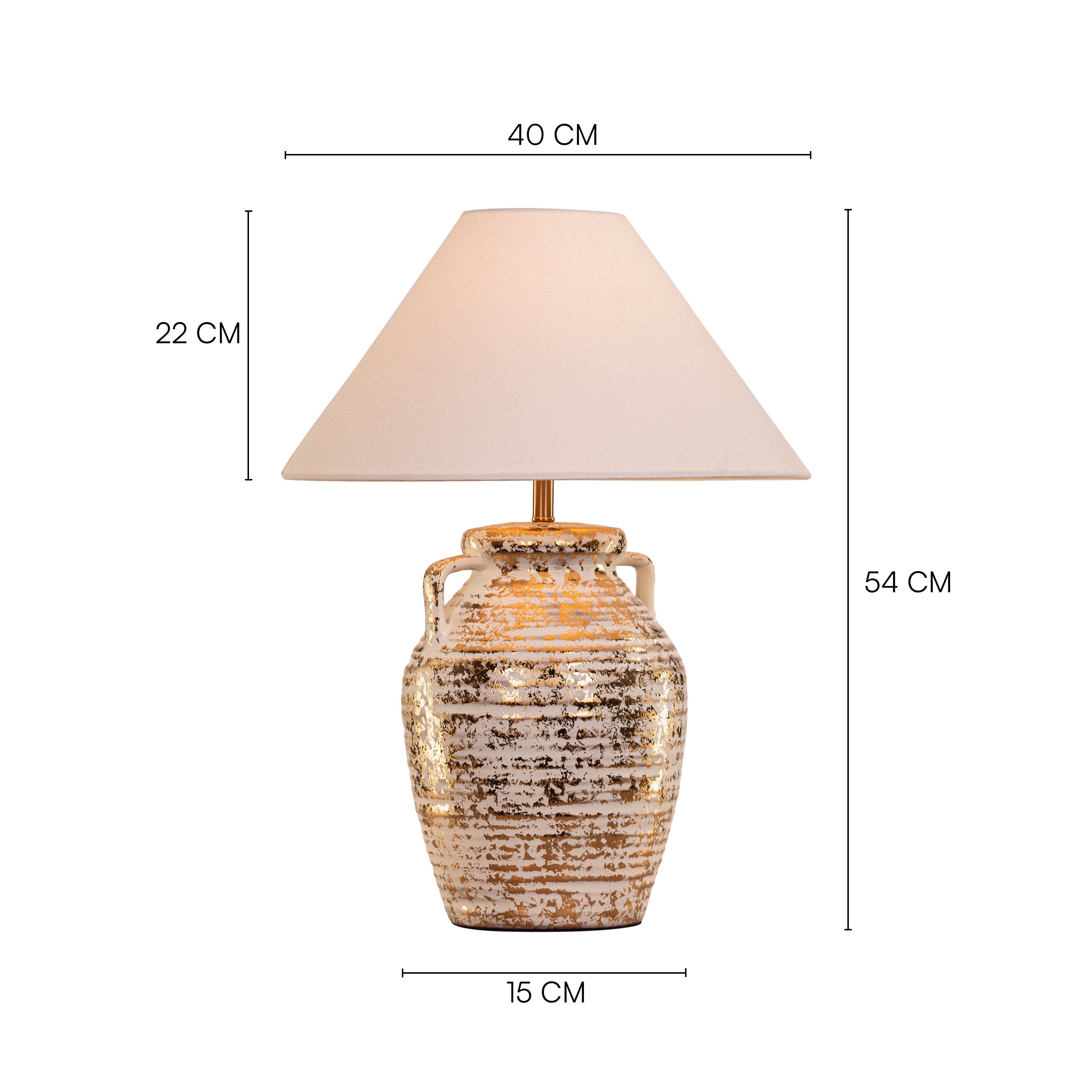 Velera (White, Gold) Fabric Table Lamp