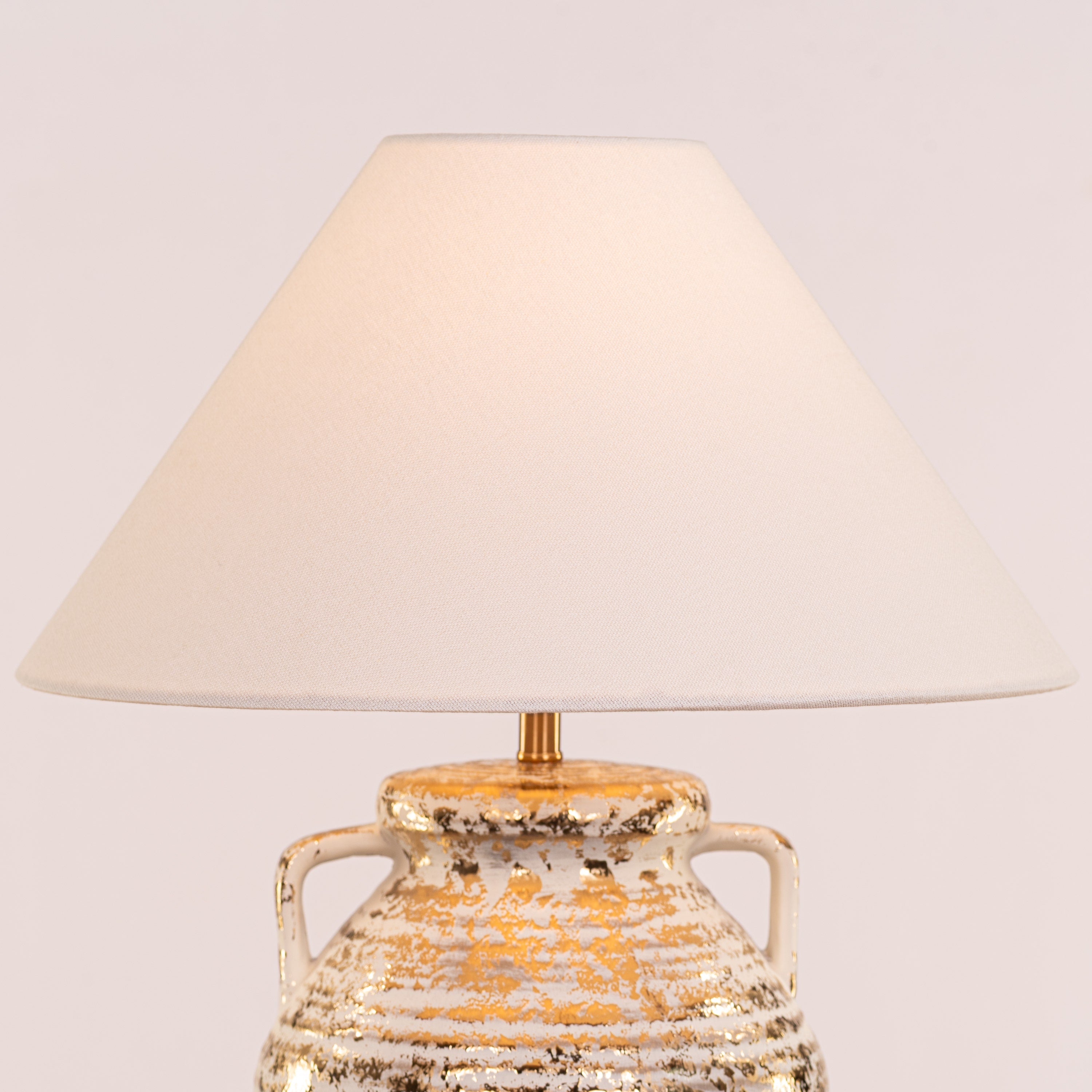 Velera (White, Gold) Fabric Table Lamp