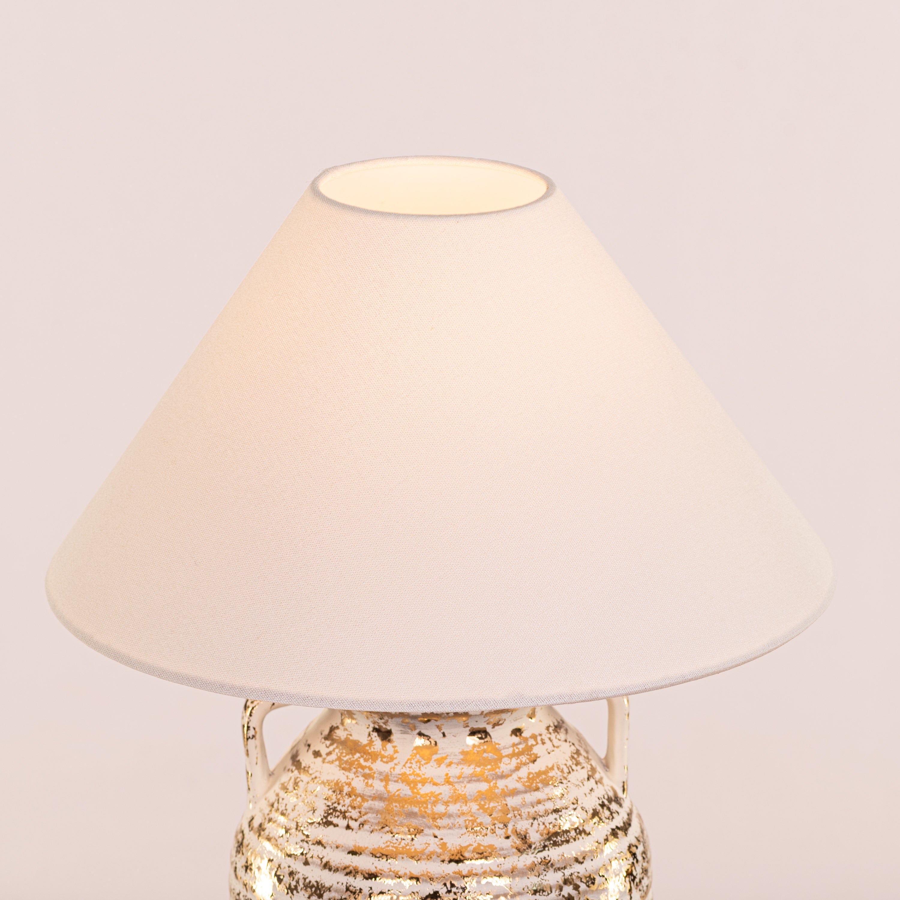 Velera (White, Gold) Fabric Table Lamp