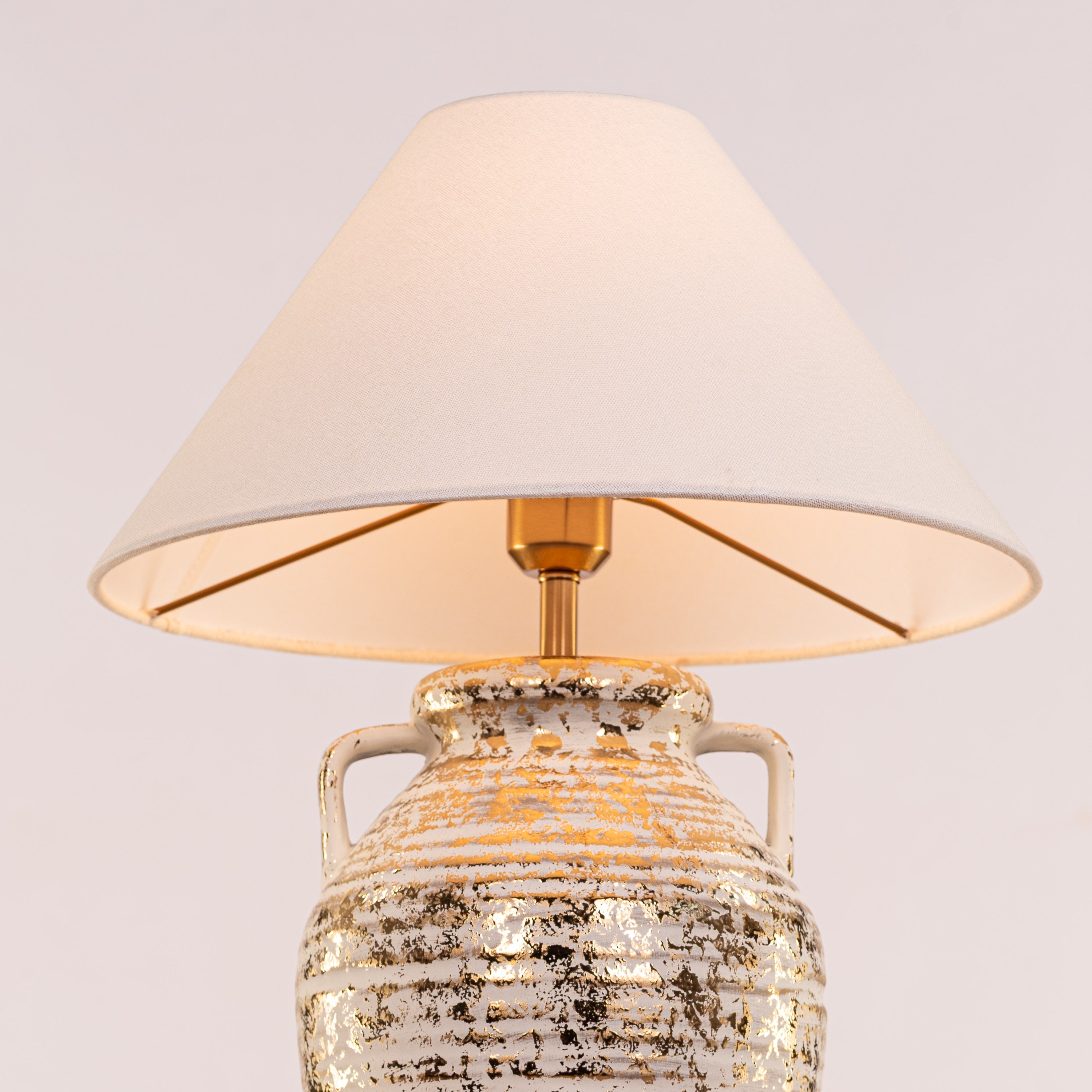 Velera (White, Gold) Fabric Table Lamp