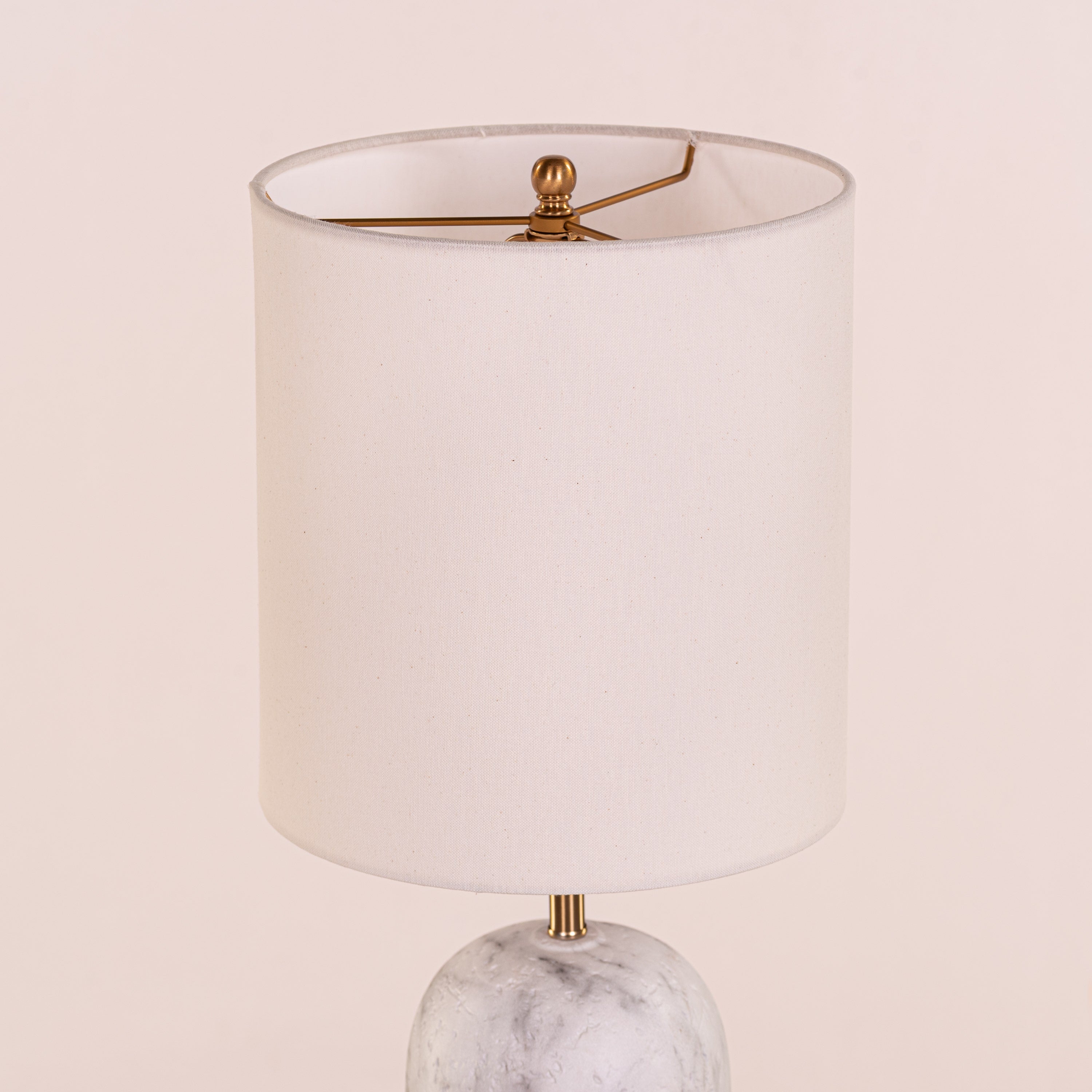 Words Unsaid (Grey, White) Fabric Table Lamp