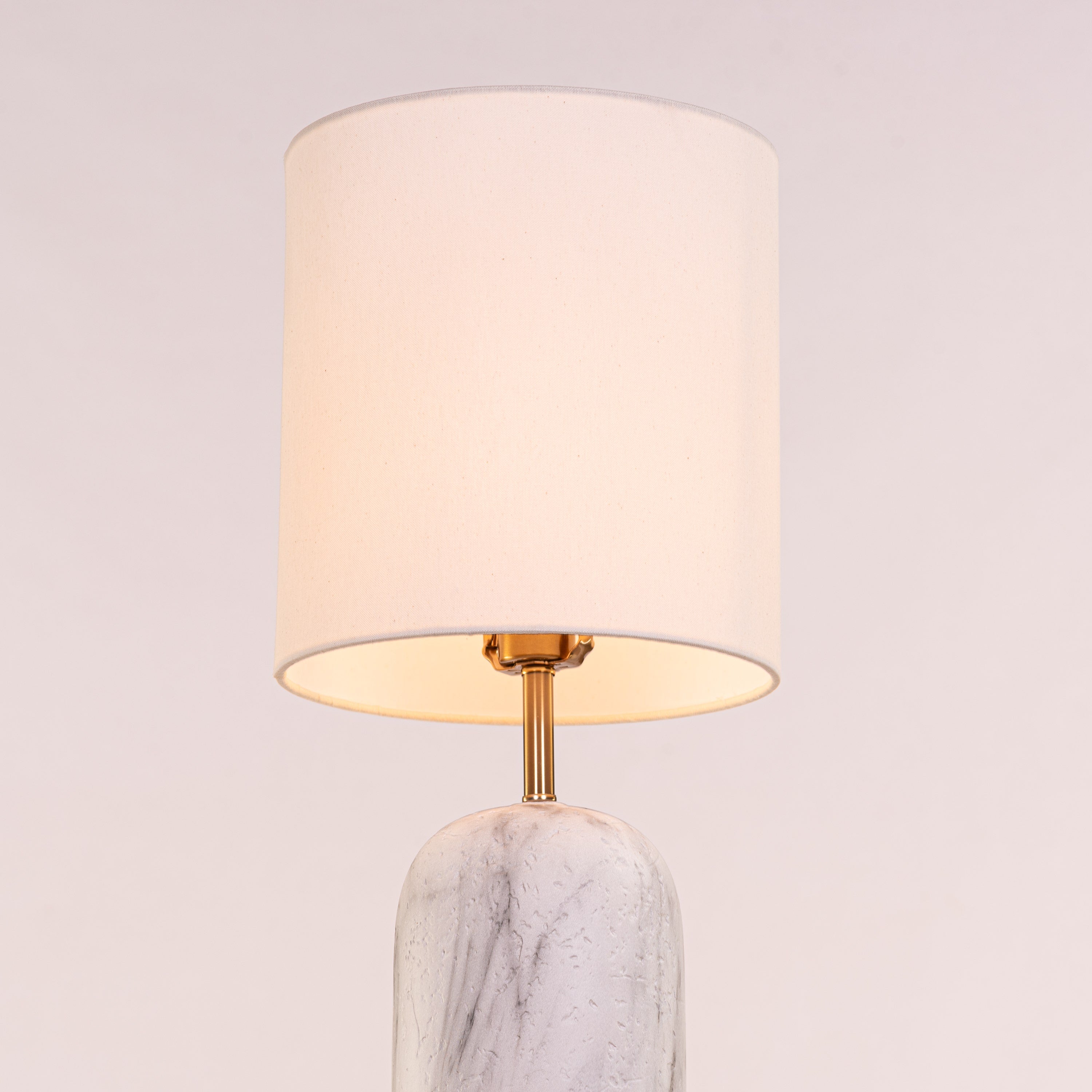 Words Unsaid (Grey, White) Fabric Table Lamp